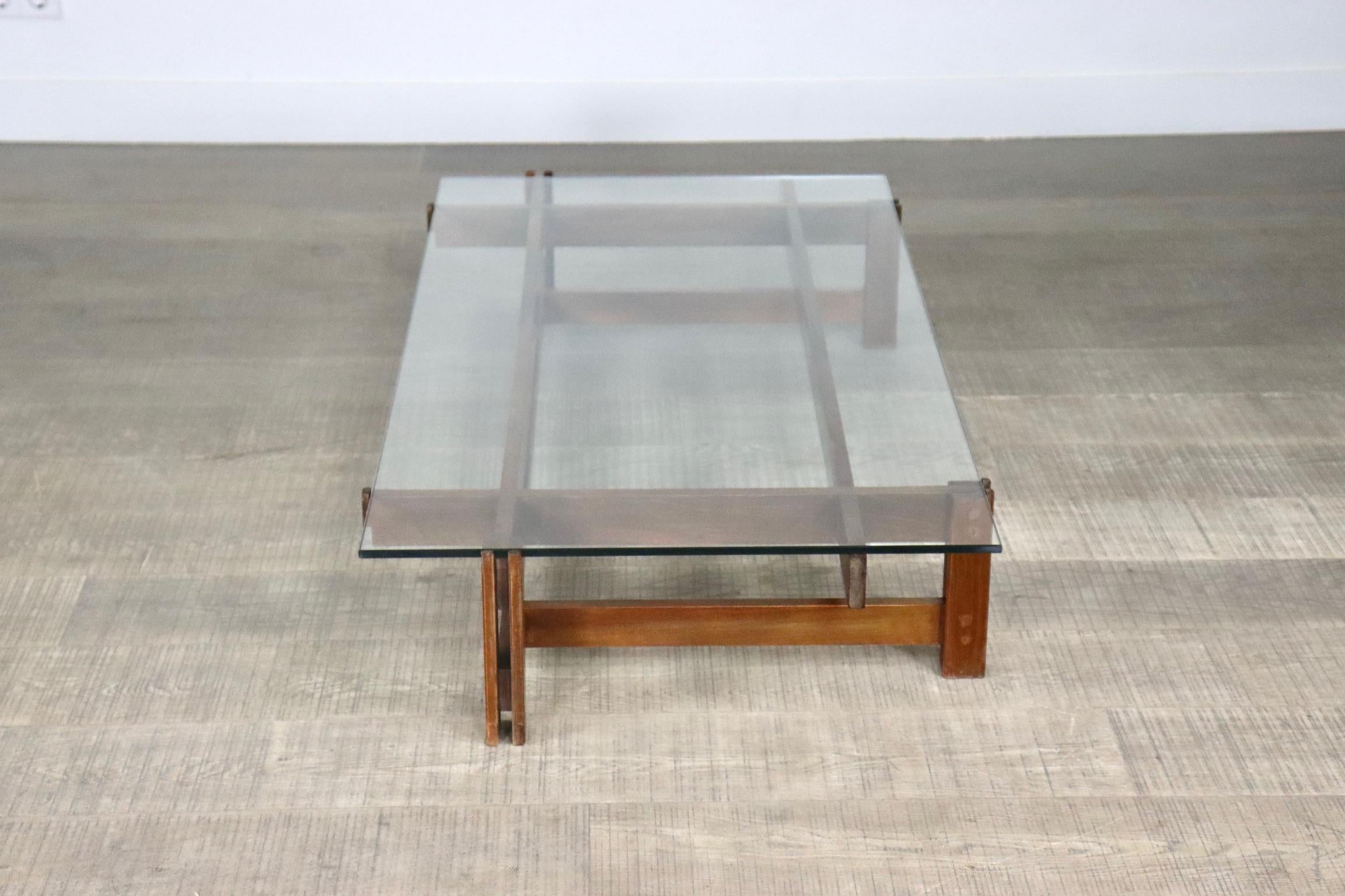 Glass Ico Parisi Coffee Table Model 751 by Cassina, Italy, 1961