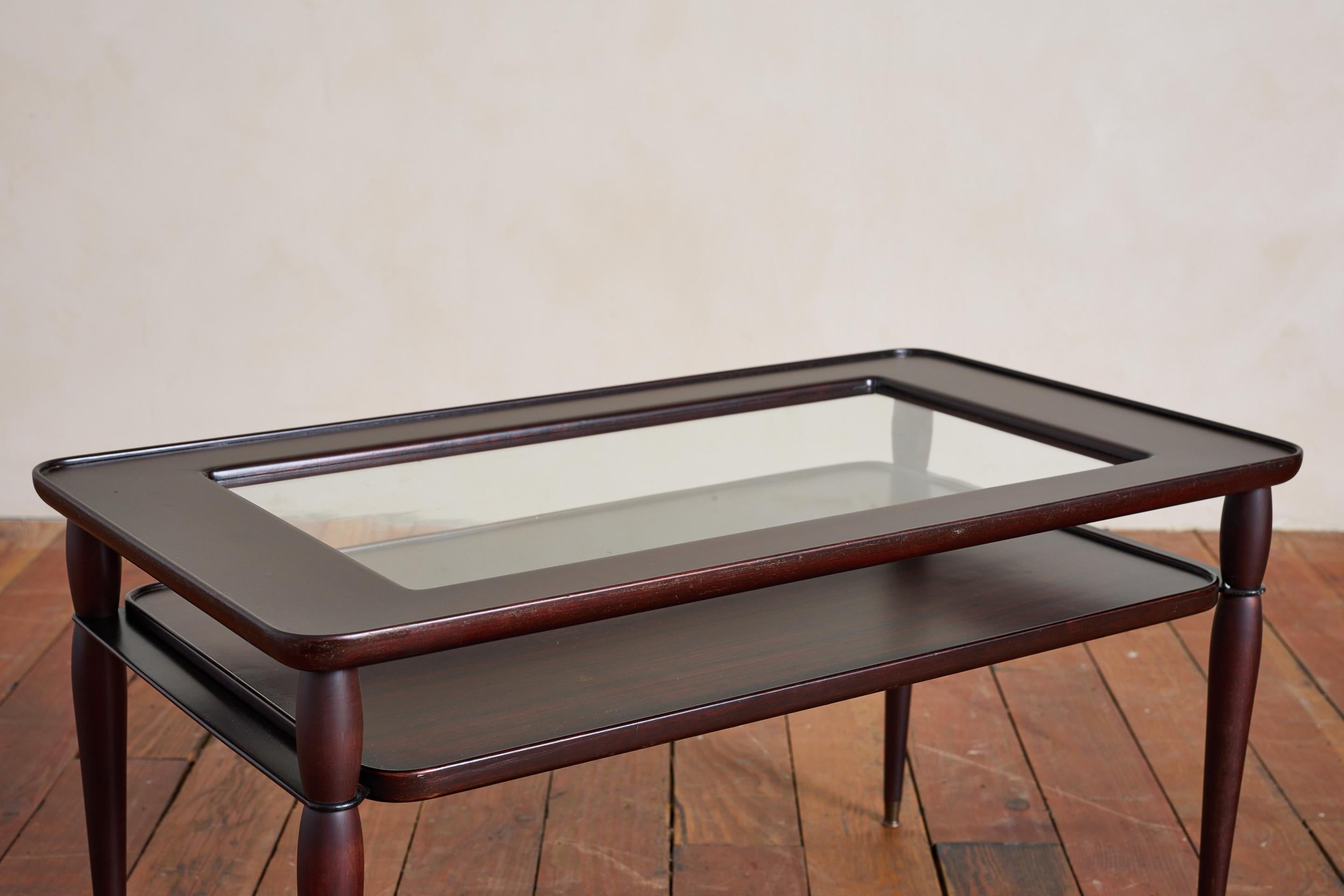 Ico Parisi Couchtisch mit ausziehbarem Tablett (Glas) im Angebot