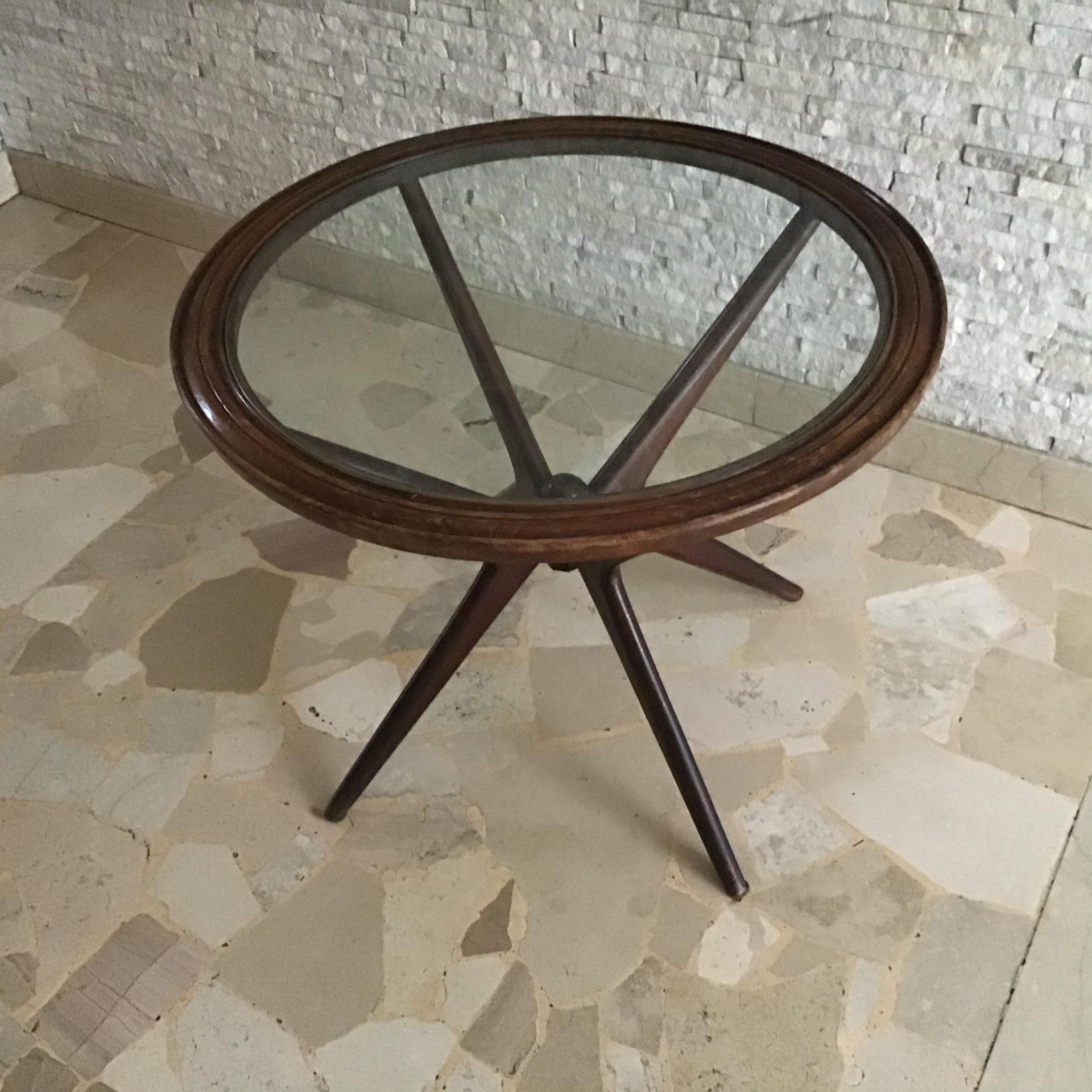 Ico Parisi Coffee Table Wood Glass, 1950, Italy  For Sale 8