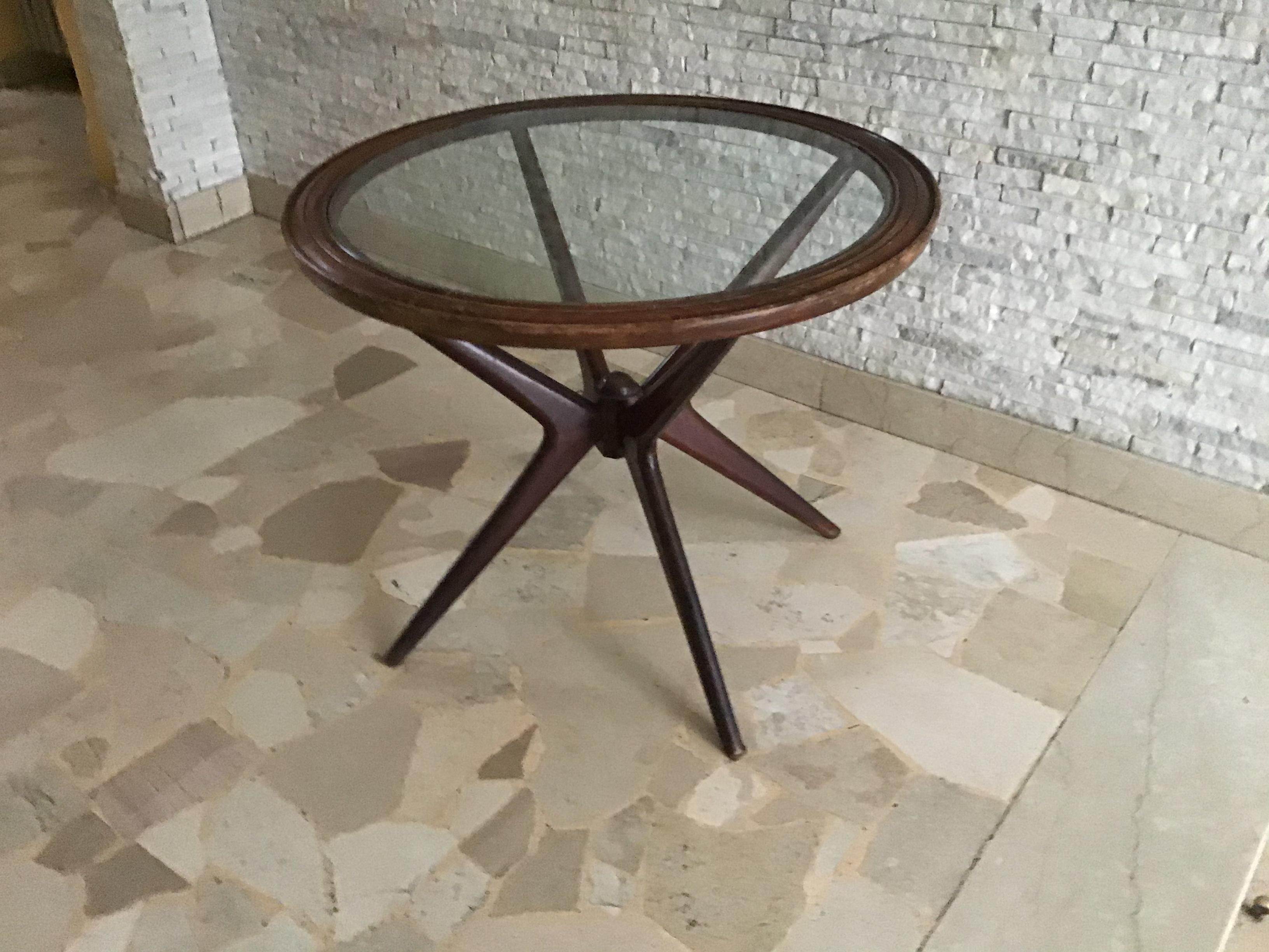 Ico Parisi Coffee Table Wood Glass, 1950, Italy  For Sale 10