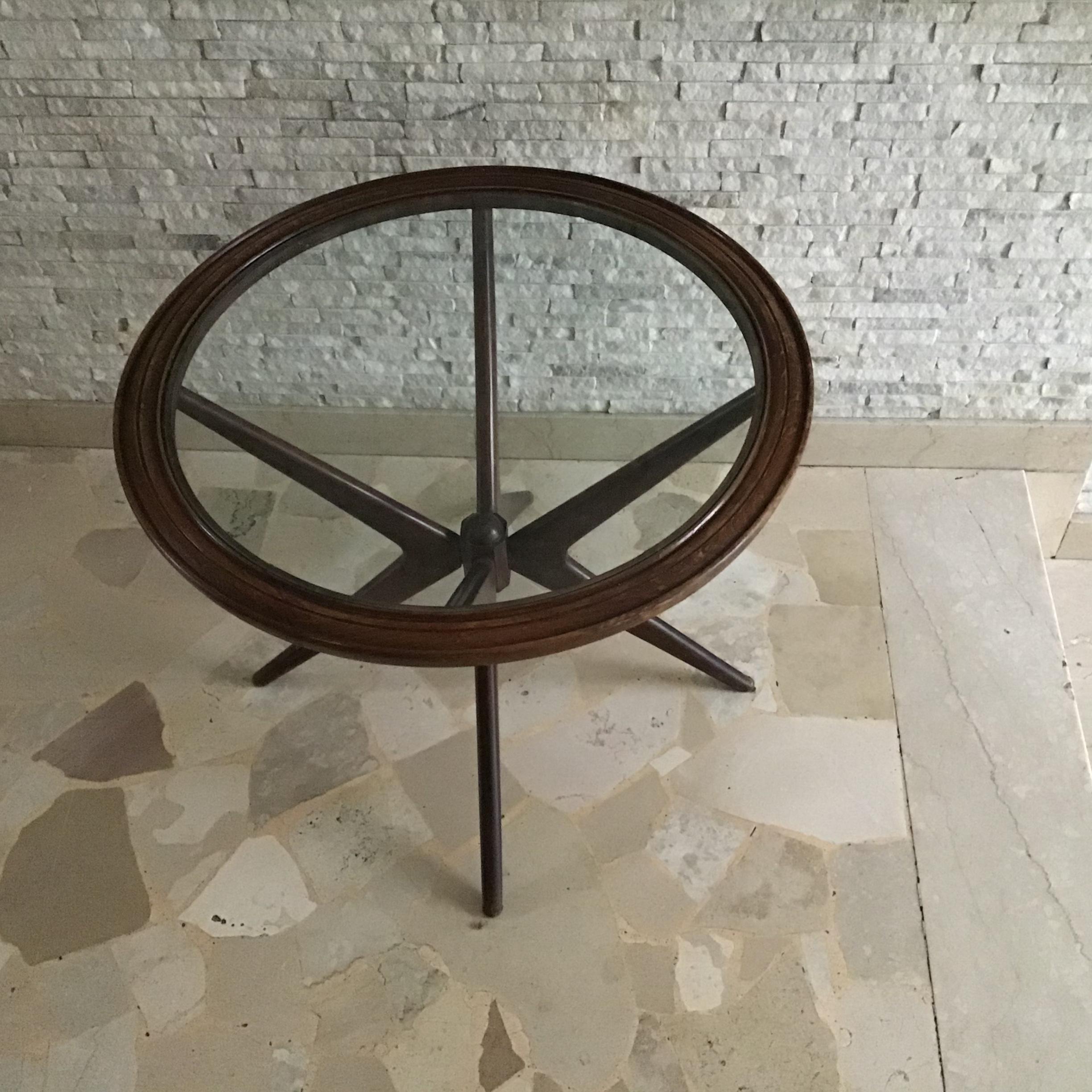 Mid-20th Century Ico Parisi Coffee Table Wood Glass, 1950, Italy  For Sale