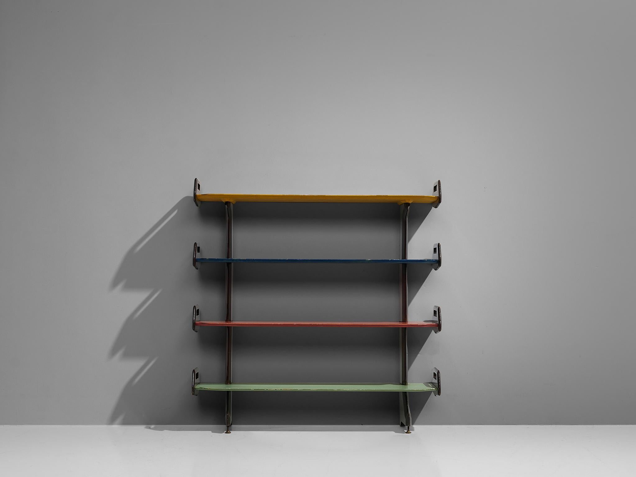 Painted Ico Parisi Colorful Bookcase Model '457' for Cantu