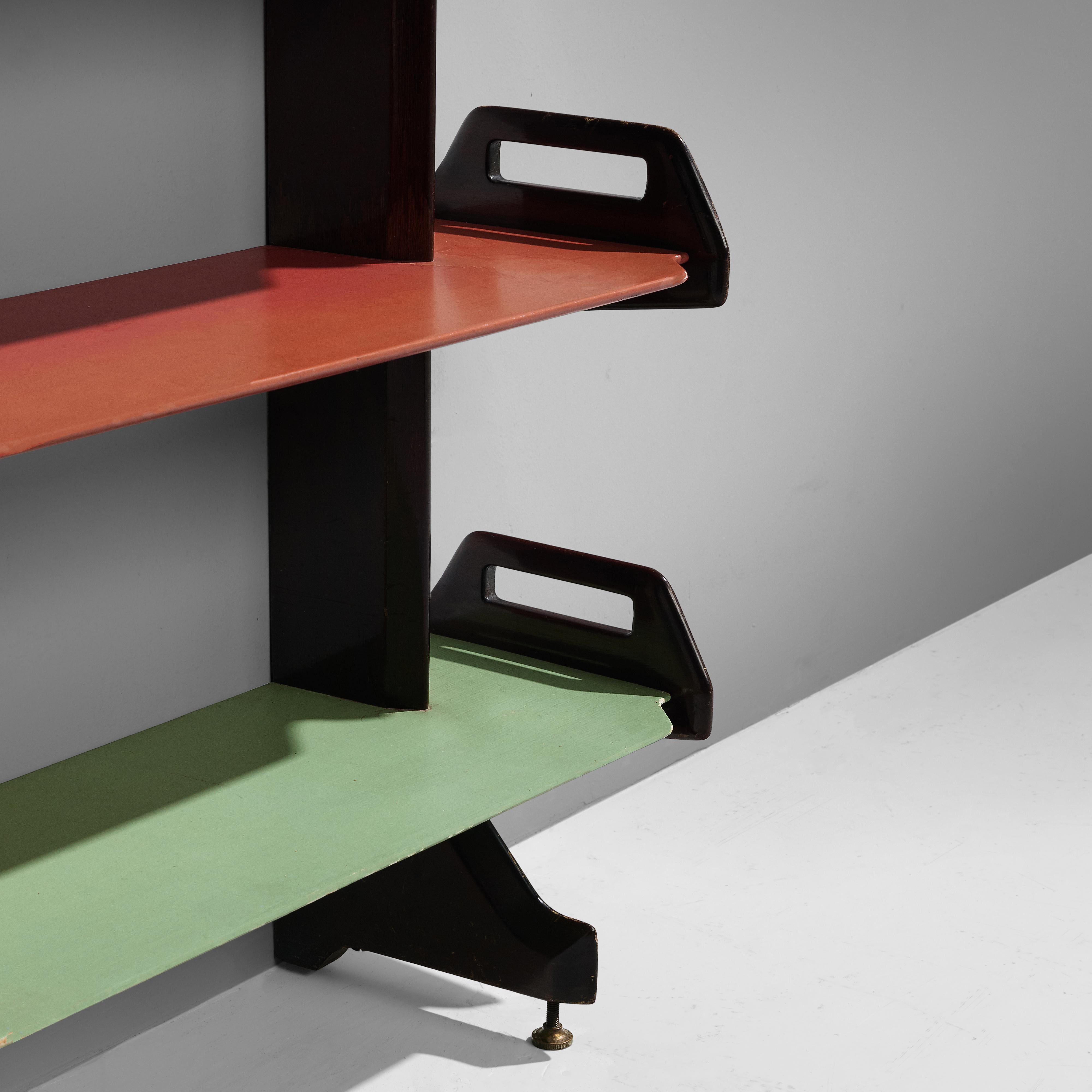 Ico Parisi Colorful Bookcase in Wood and Metal 3