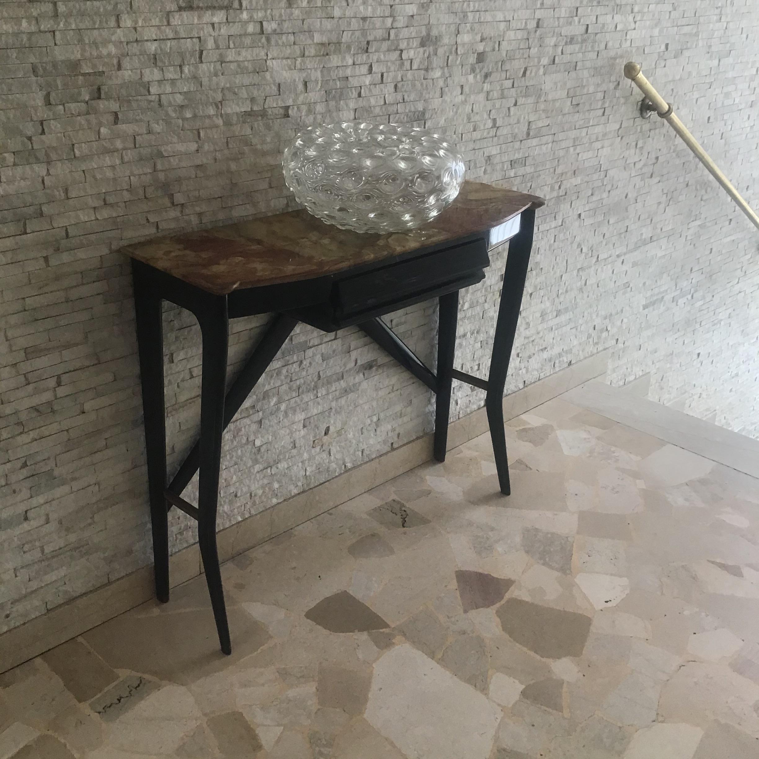 Ico Parisi Console in legno  ottone e marmo - ITALIA 1950 in vendita 3