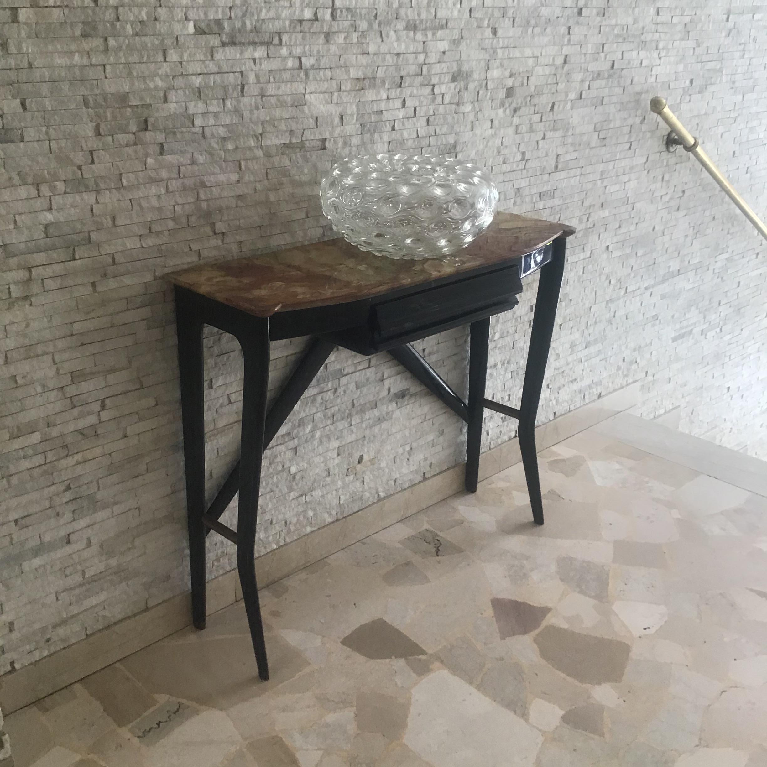 Ico Parisi Console in legno  ottone e marmo - ITALIA 1950 in vendita 4
