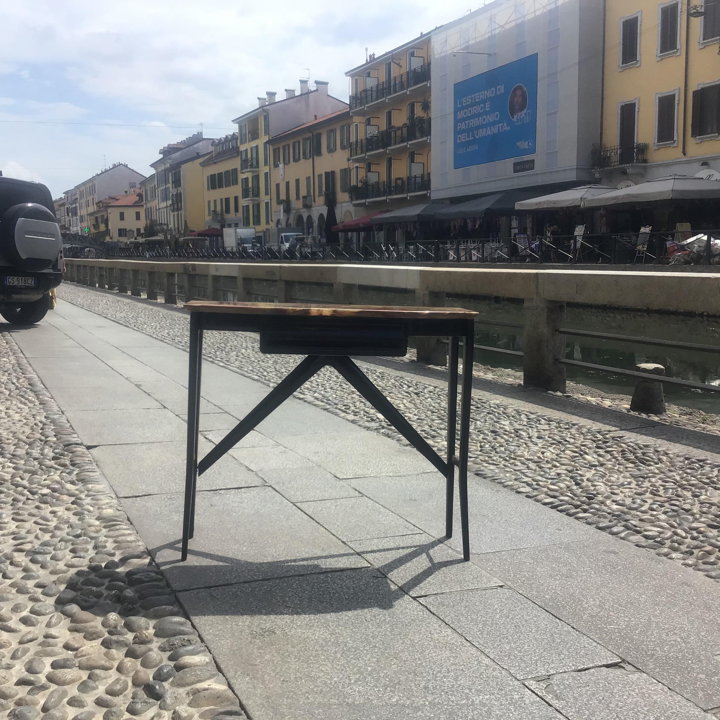 Ico Parisi Console in legno  ottone e marmo - ITALIA 1950 in vendita 6