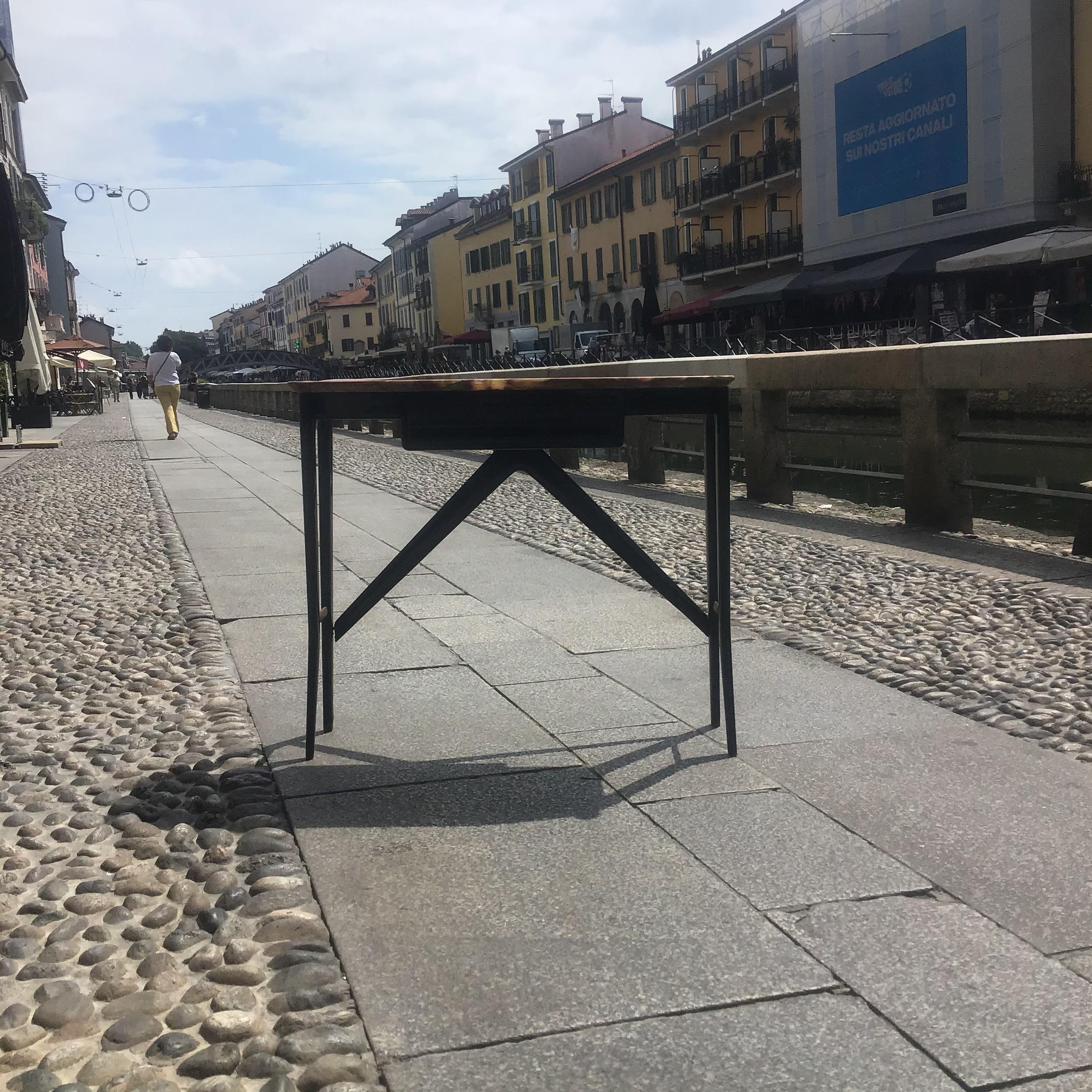 Ico Parisi Console in legno  ottone e marmo - ITALIA 1950 in vendita 8