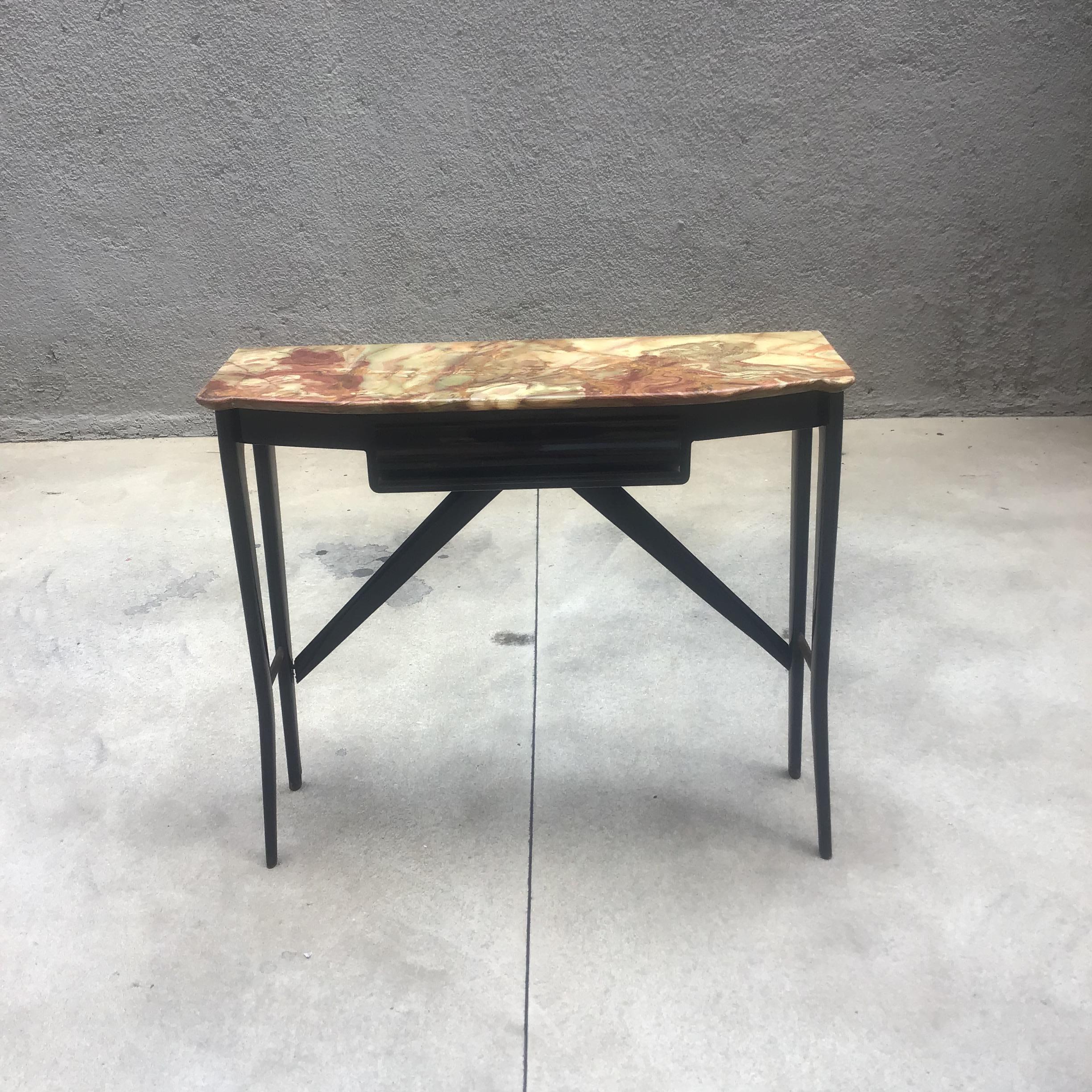 XX secolo Ico Parisi Console in legno  ottone e marmo - ITALIA 1950 in vendita