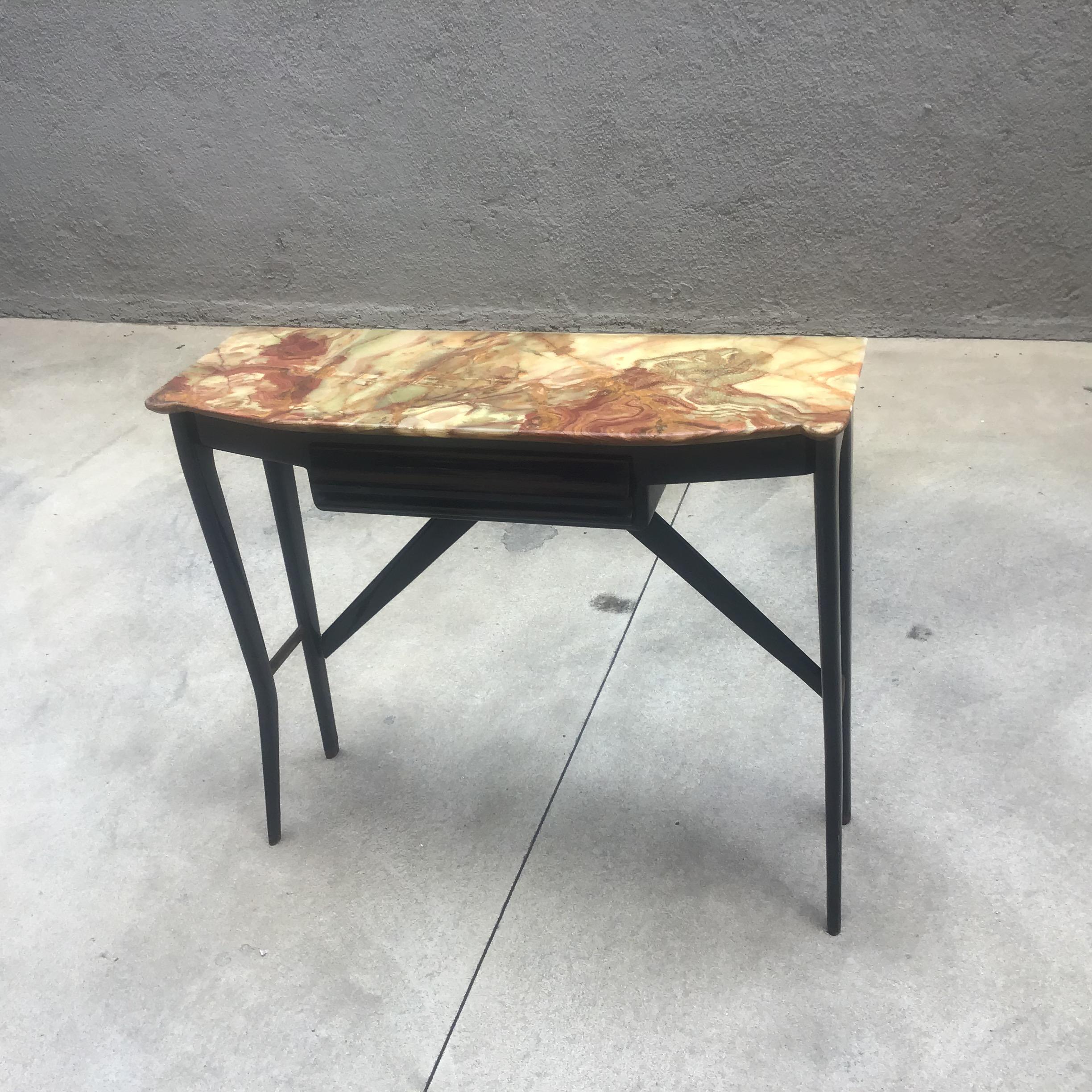 Ico Parisi Console in legno  ottone e marmo - ITALIA 1950 in vendita 1