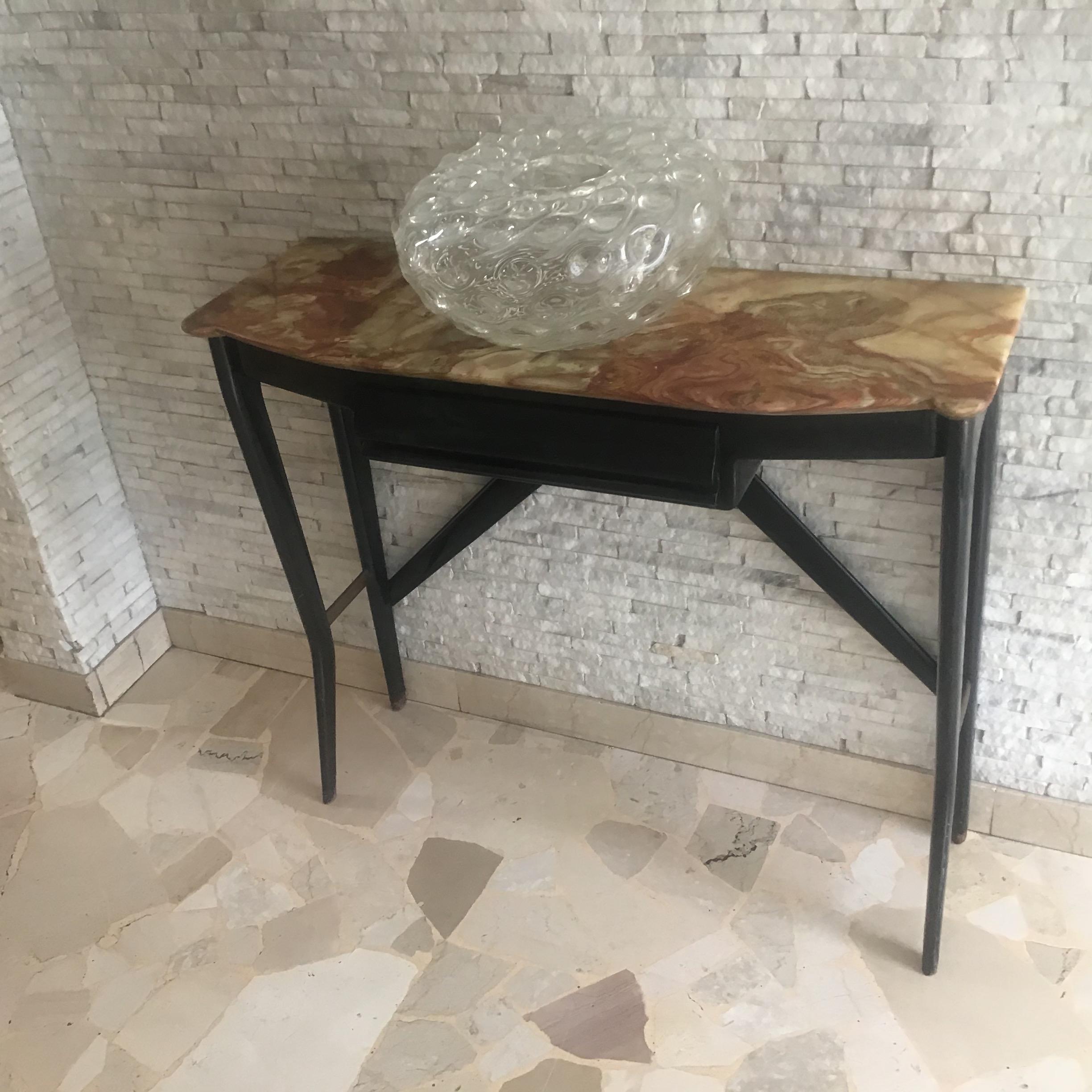 Ico Parisi Console in legno  ottone e marmo - ITALIA 1950 in vendita 2