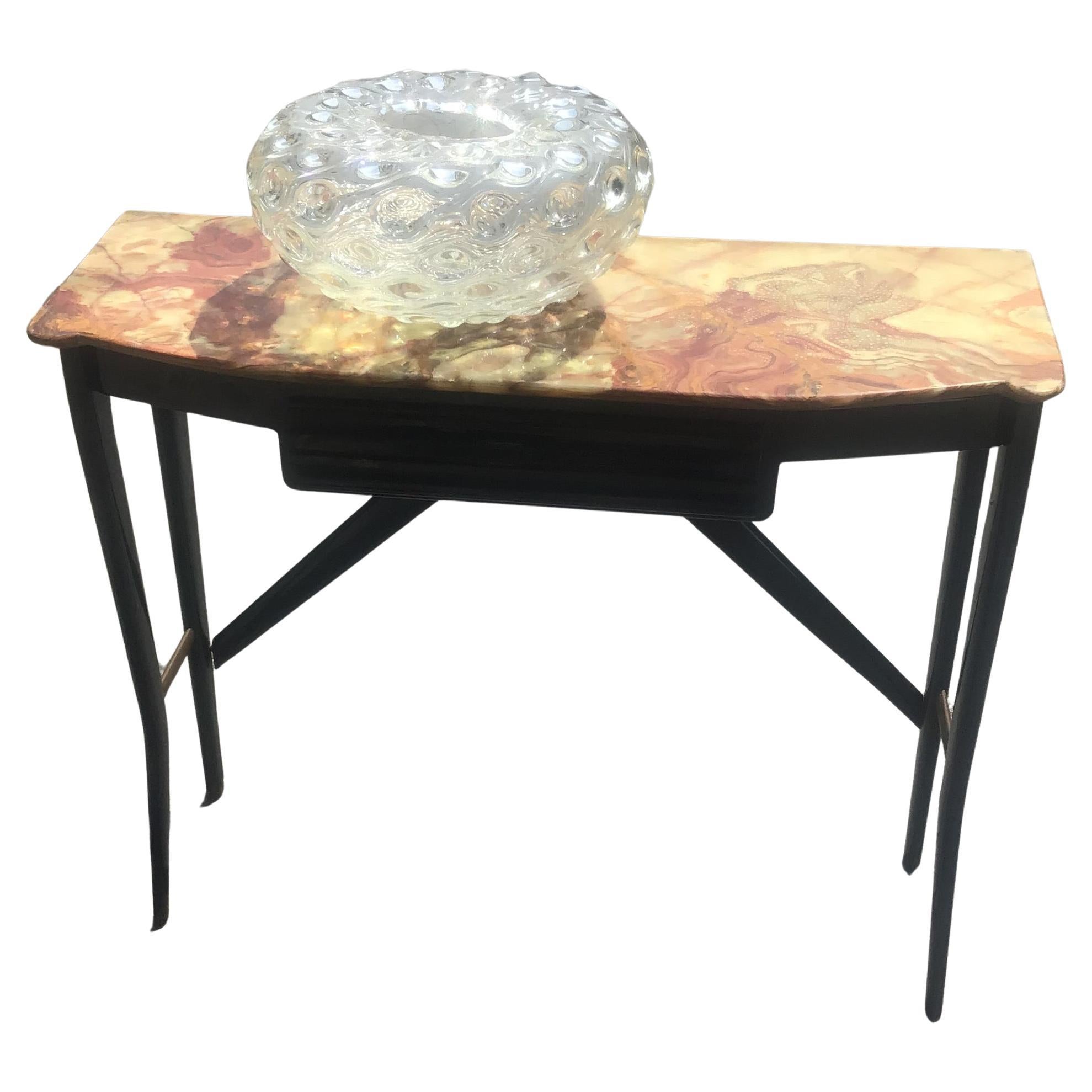 Ico Parisi Console in legno  ottone e marmo - ITALIA 1950 in vendita