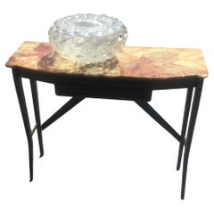 Ico Parisi Console in legno  ottone e marmo - ITALIA 1950