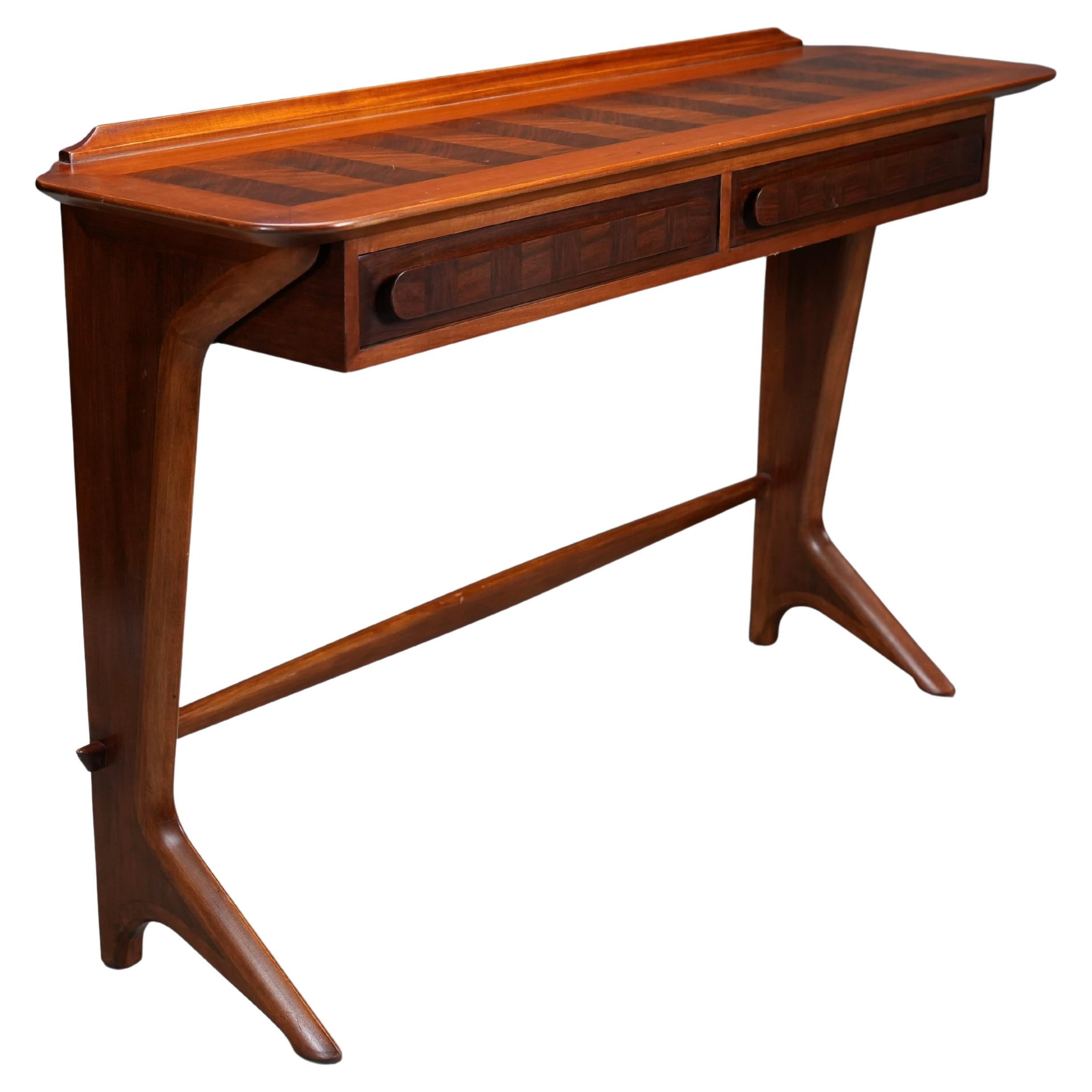 Ico Parisi Console in Walnut and Cherrywood, Italy, 1950's