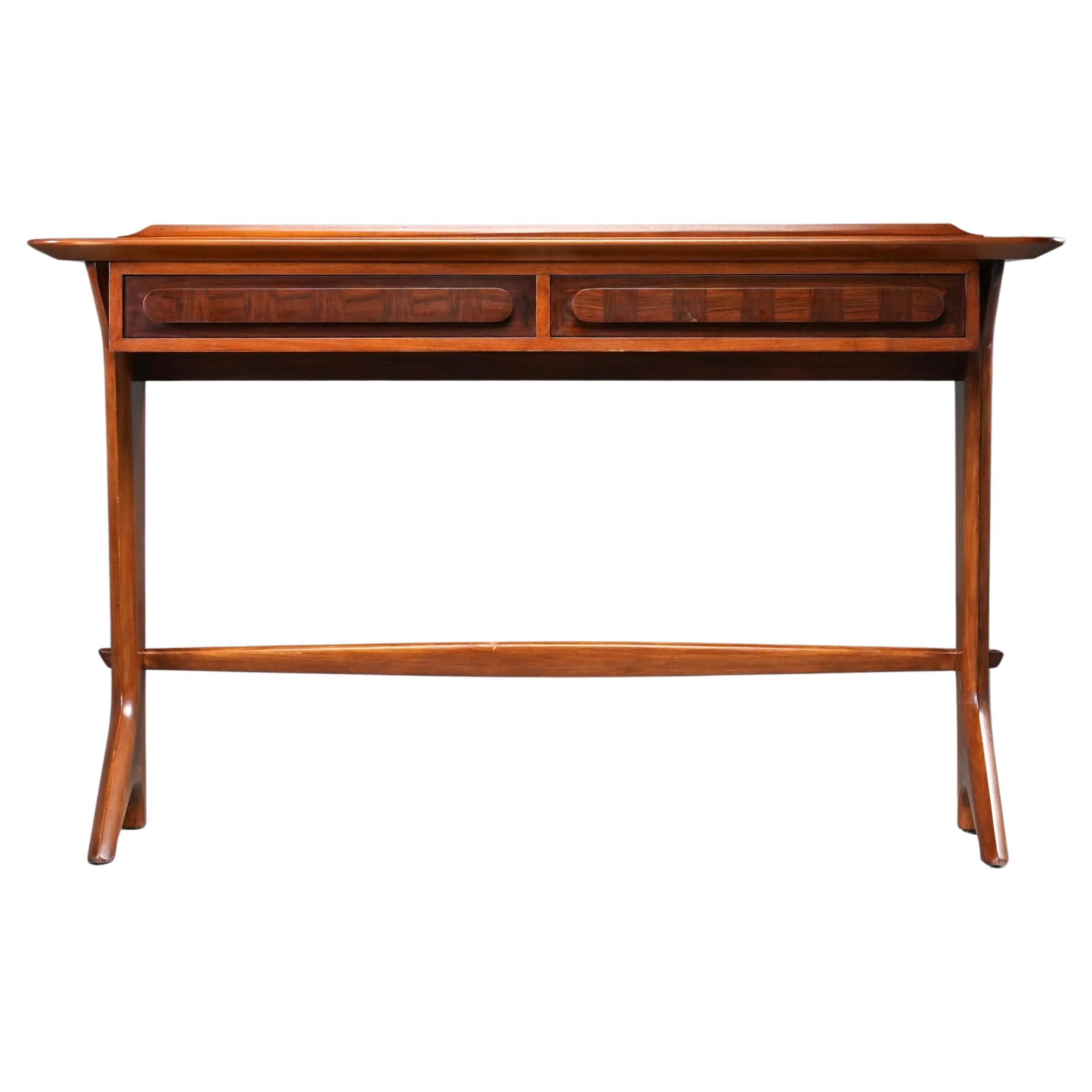 Ico Parisi Console in Walnut and Cherrywood, Italy, 1950's