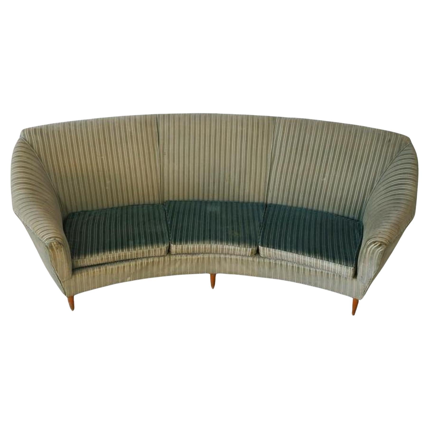 Mid-20th Century Ico Parisi Curved Sofa