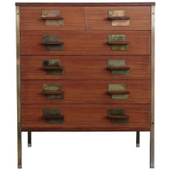 Ico Parisi Dark Wood Chest of Drawers "Positano" Serie for Mim Italy, 1950s