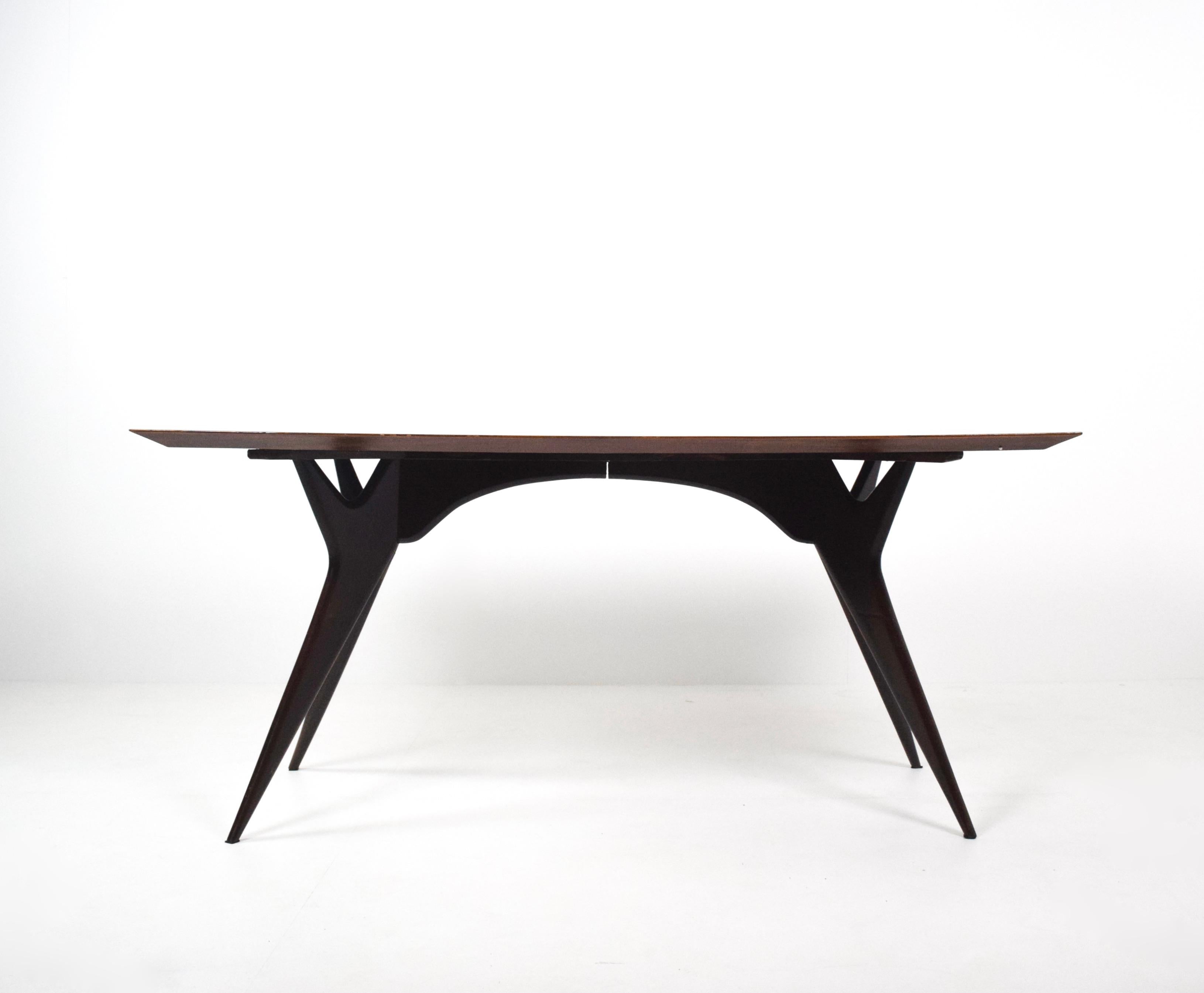 Rosewood Ico Parisi Dining or Worktable for MIM Roma, Midcentury, Italy, 1950s