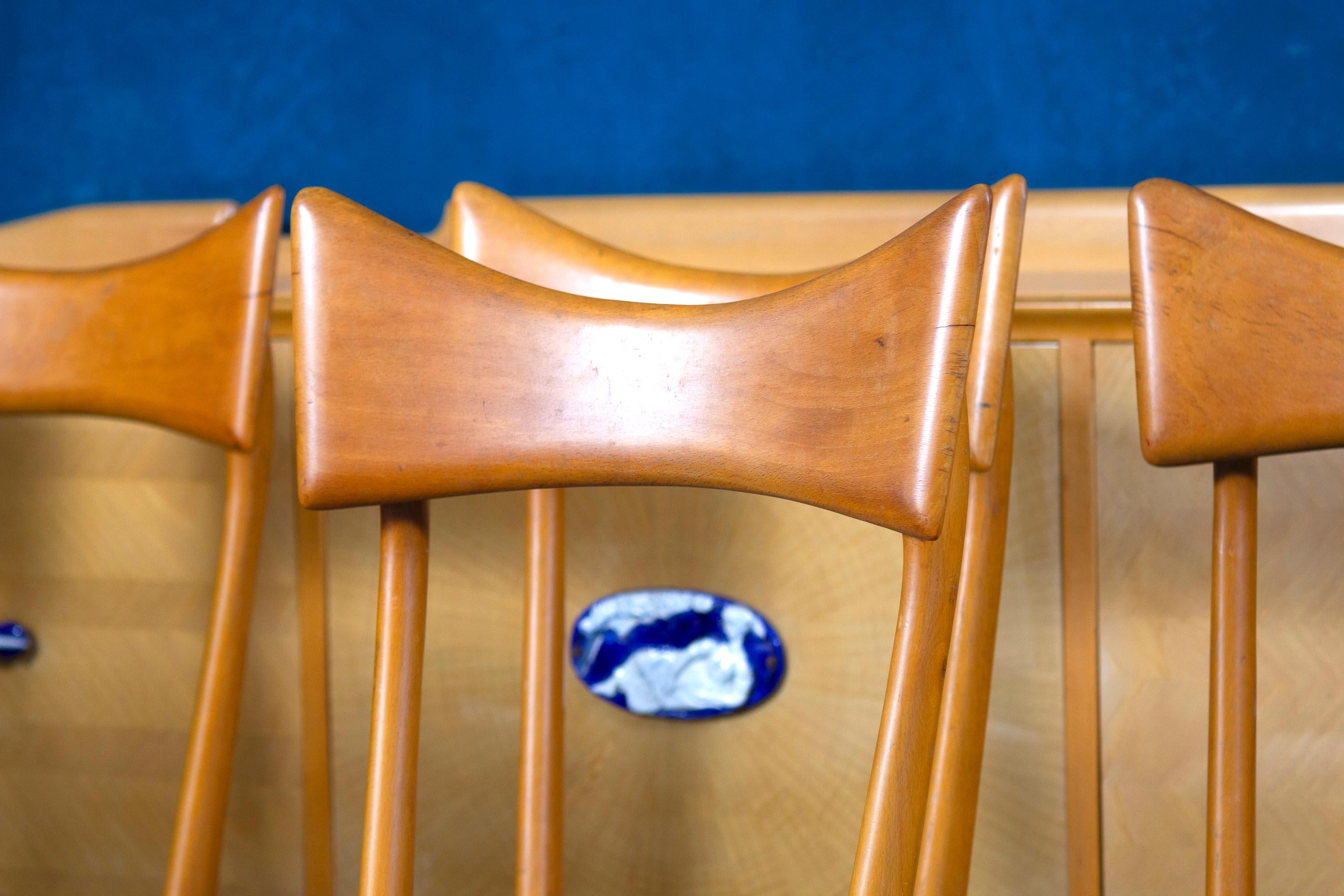 Table de salle à manger et six chaises Ico Parisi des années 1960 en vente 7