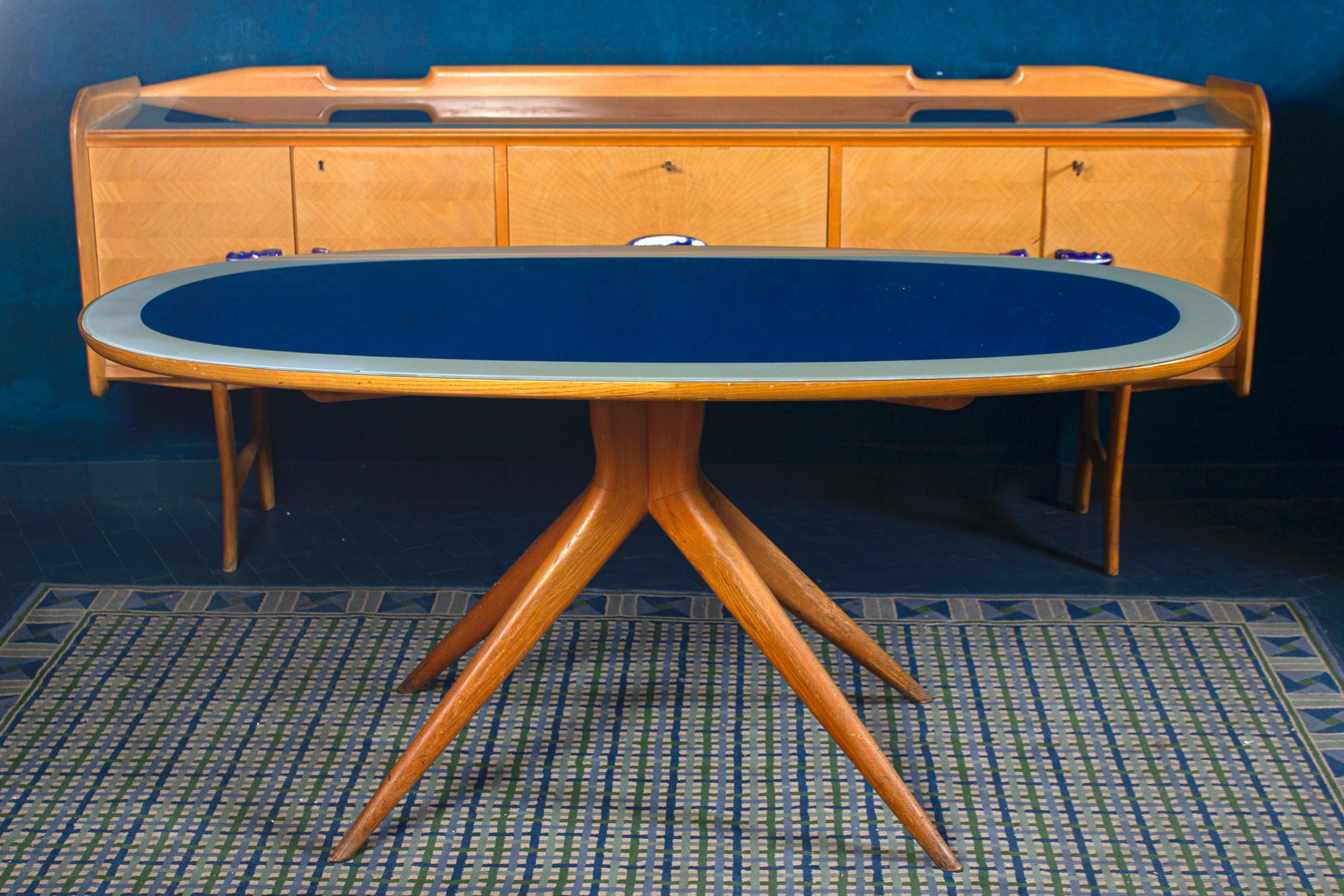 20ième siècle Table de salle à manger et six chaises Ico Parisi des années 1960 en vente