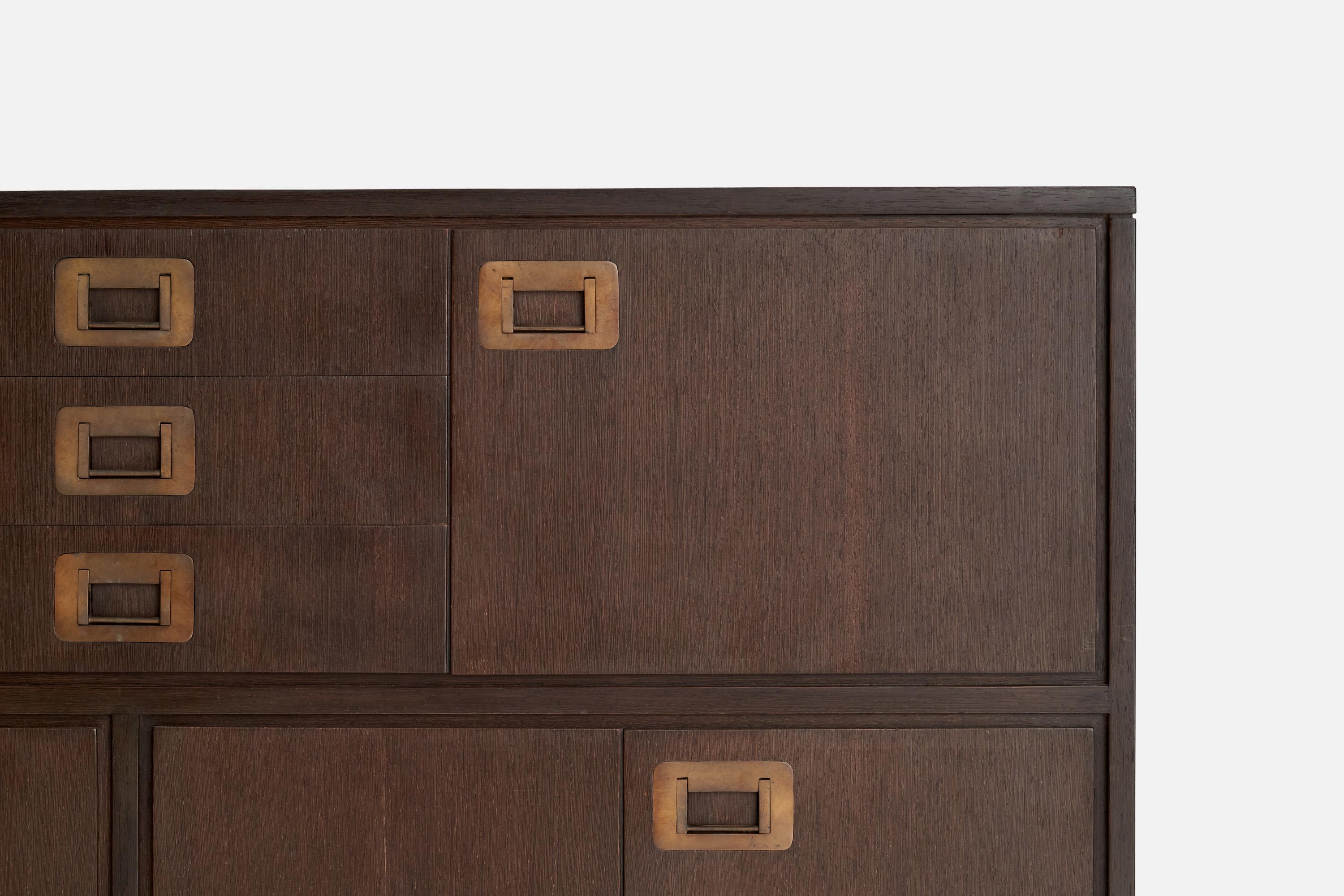 Mid-20th Century Ico Parisi, Dresser, Wood, Brass, Italy, 1960s For Sale