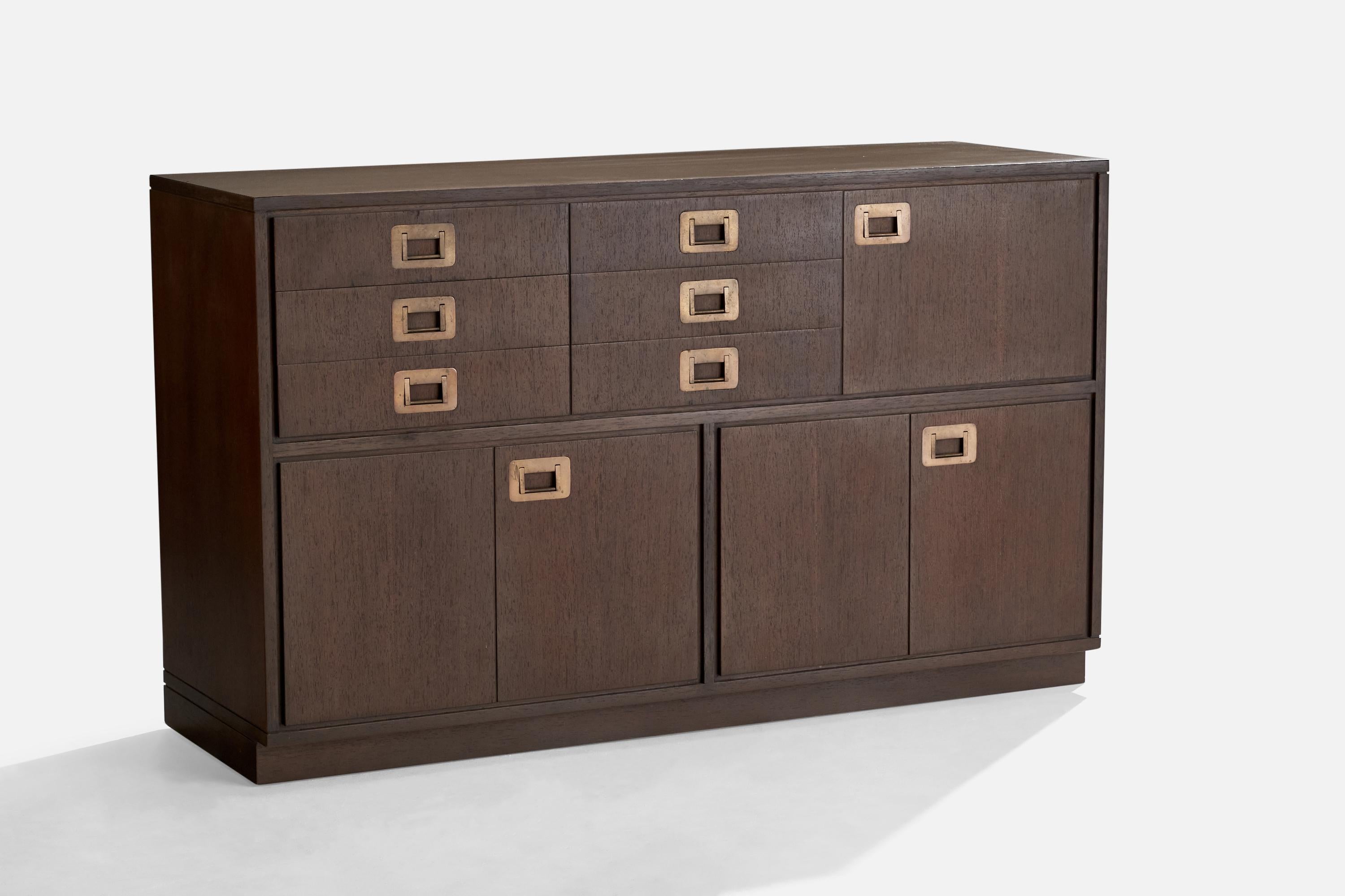 Ico Parisi, Dresser, Wood, Brass, Italy, 1960s For Sale 3