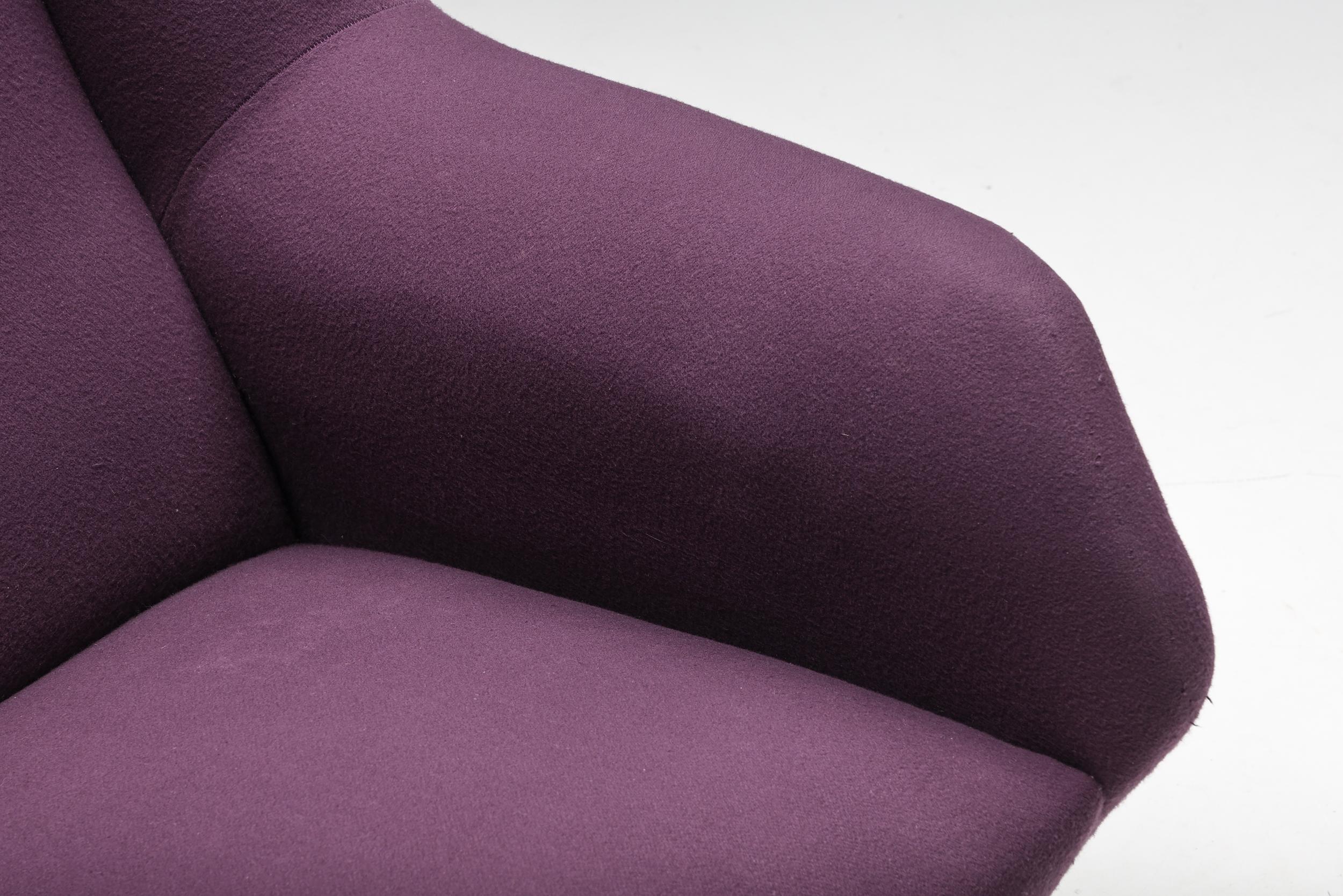 Ico Parisi Easy Chairs with Purple Upholstery, 1950s For Sale 2