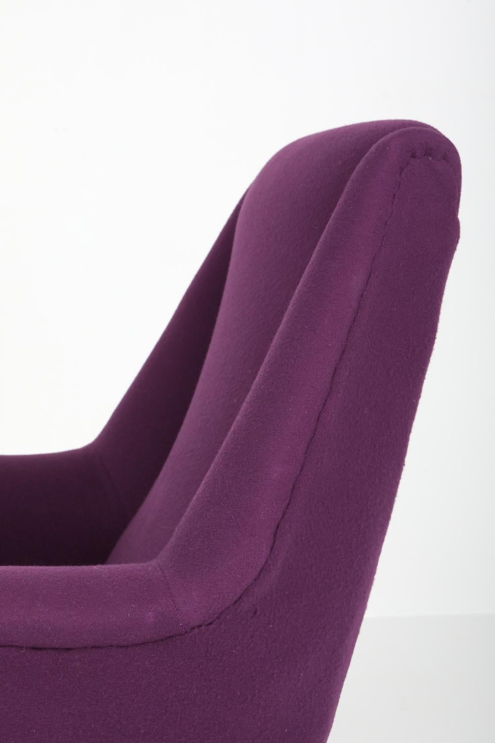 Ico Parisi Easy Chairs with Purple Upholstery 6