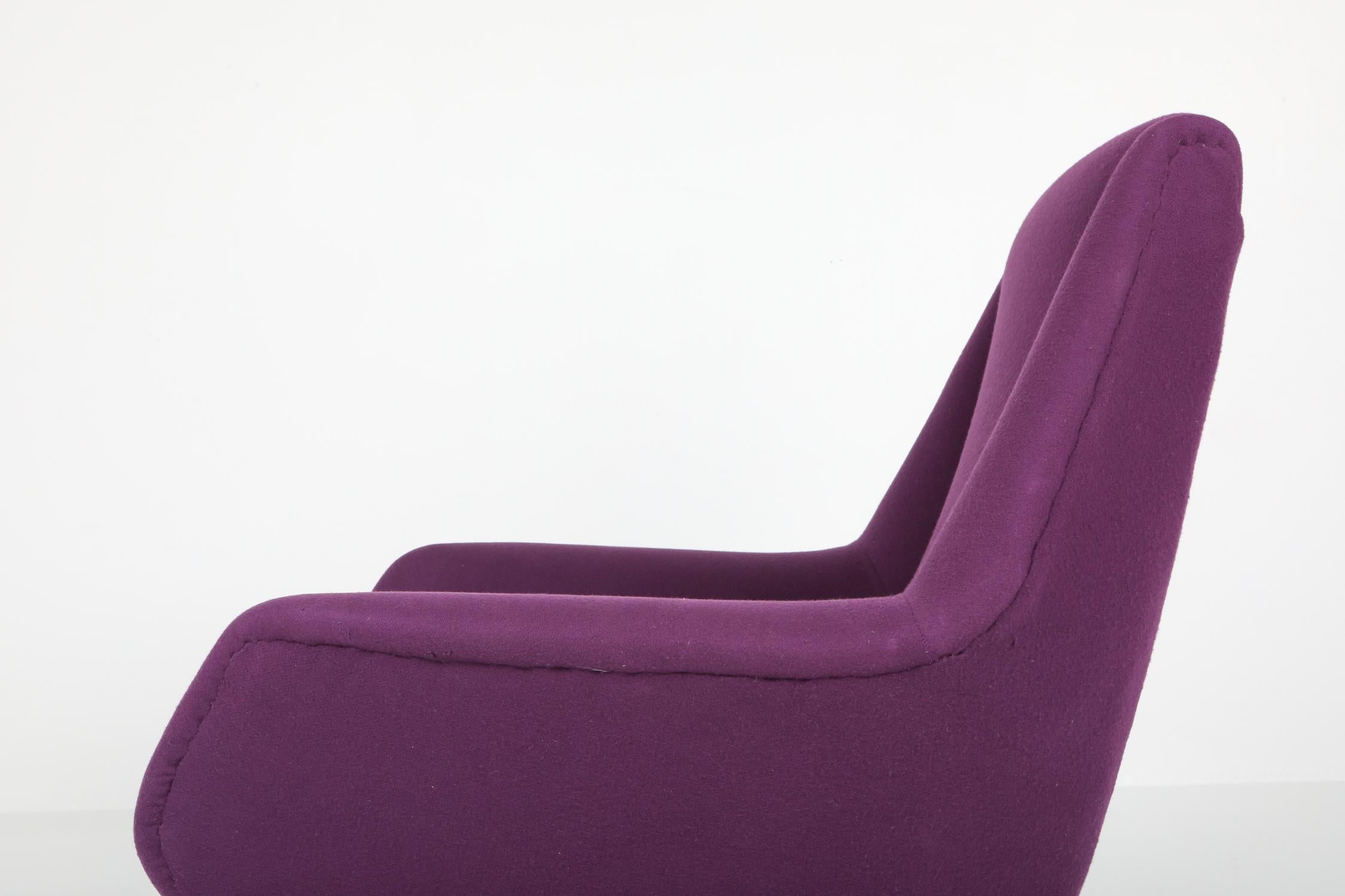 Ico Parisi Easy Chairs with Purple Upholstery 4