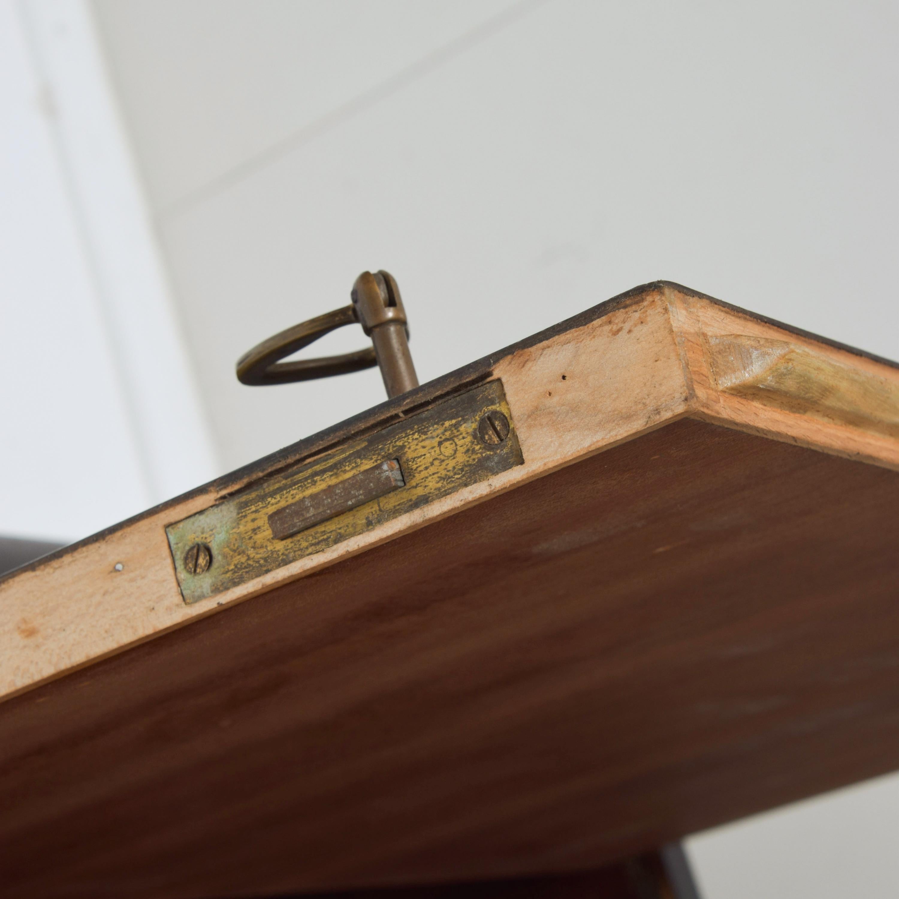 Ico Parisi Elegant Italian Marble & Rosewood Console Bar Cabinet Key Lock, 1950s 5