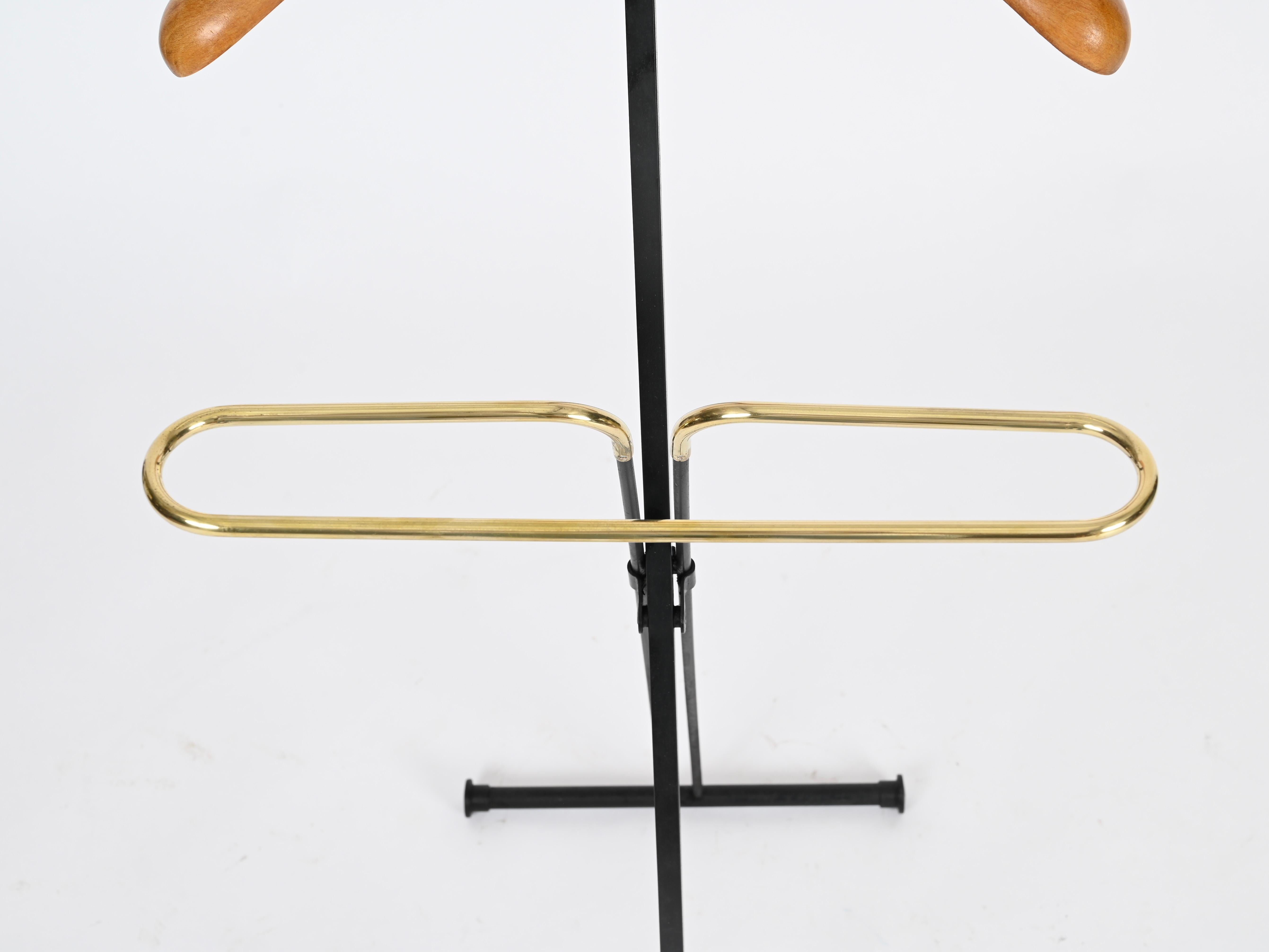 Ico Parisi Perchero Valet Plegable de Haya y Latón para Reguitti, Italia 1960 en venta 2