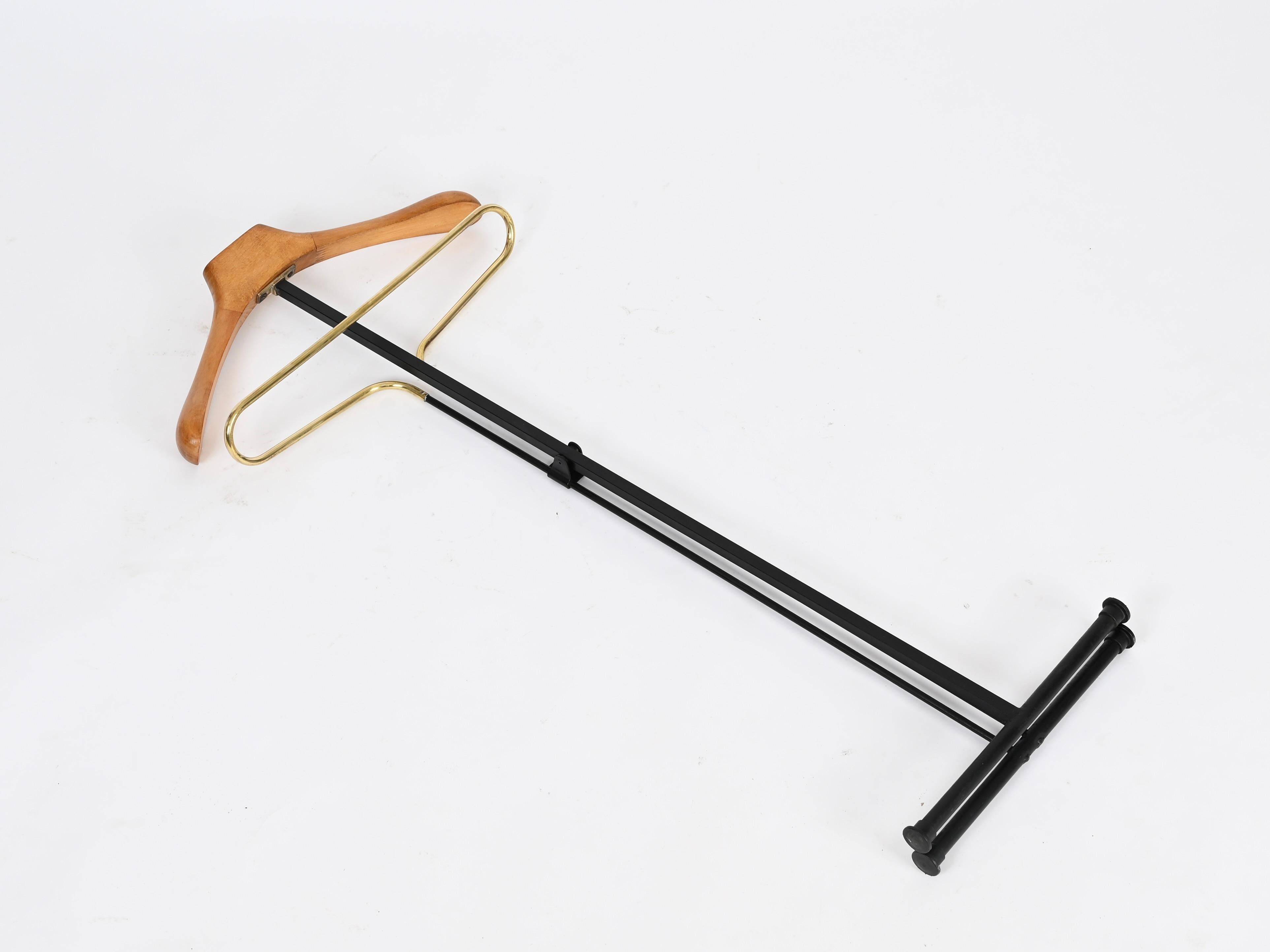 Ico Parisi Perchero Valet Plegable de Haya y Latón para Reguitti, Italia 1960 en venta 4