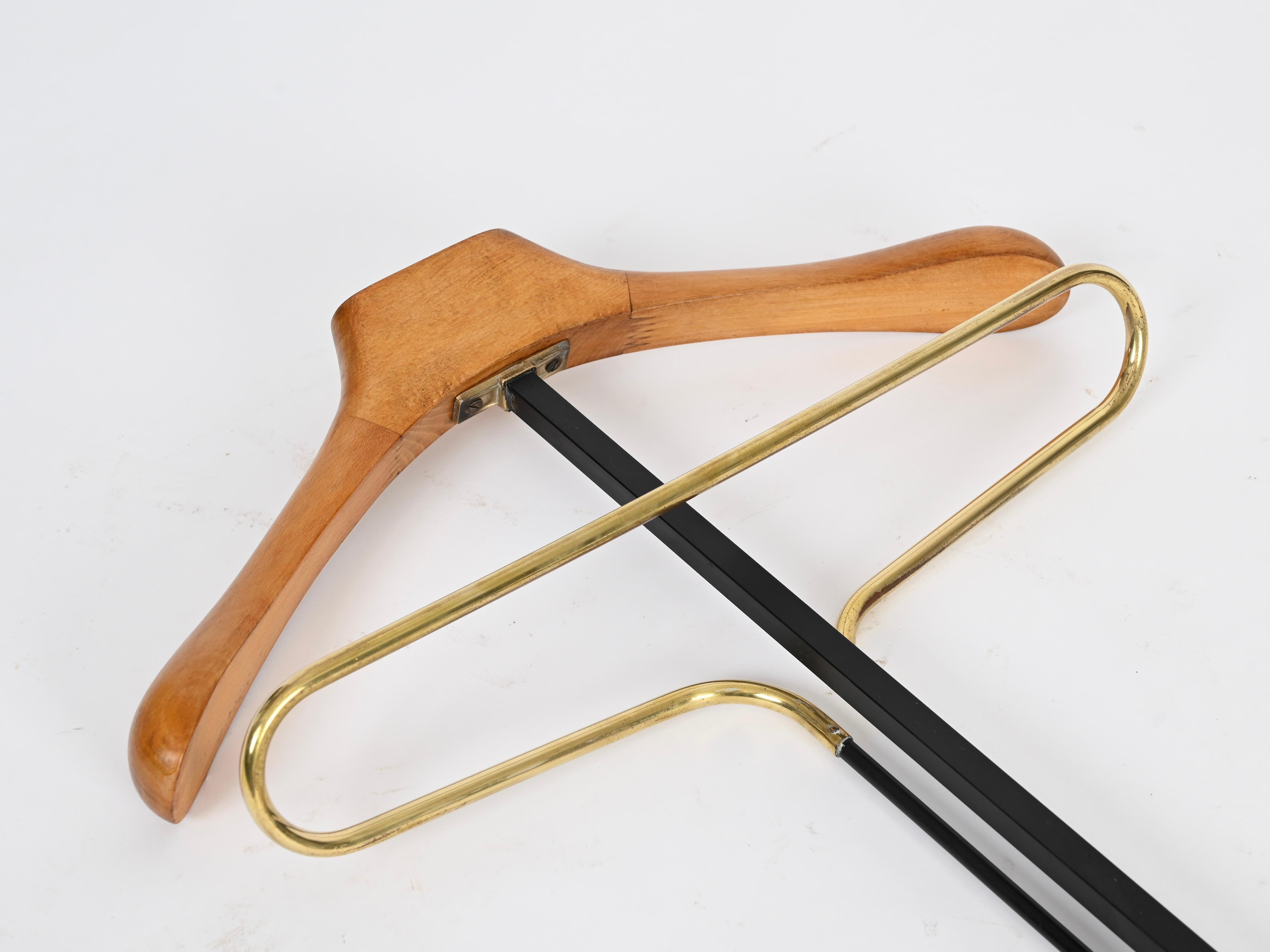Ico Parisi Perchero Valet Plegable de Haya y Latón para Reguitti, Italia 1960 en venta 5