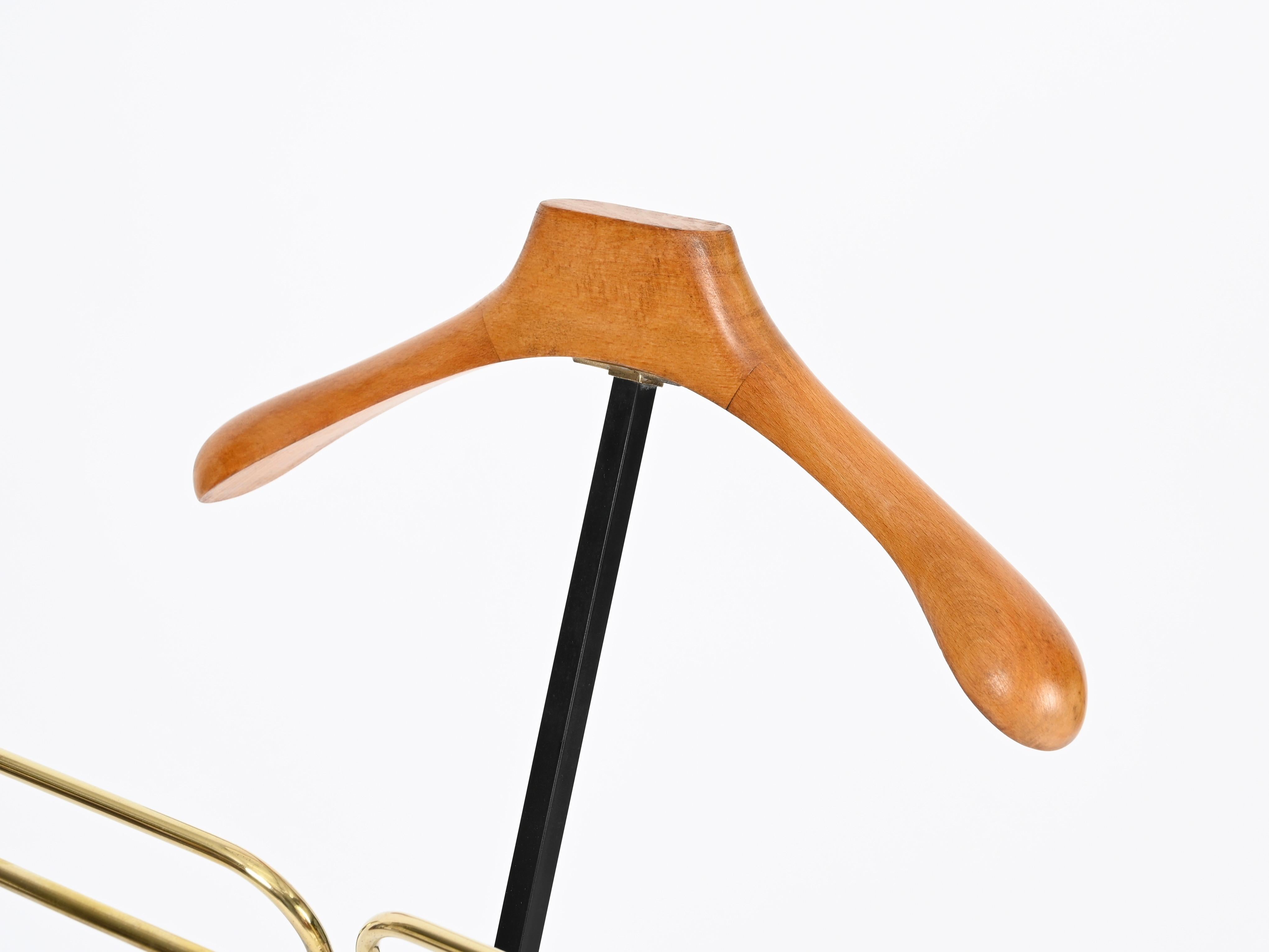 Ico Parisi Perchero Valet Plegable de Haya y Latón para Reguitti, Italia 1960 en venta 1
