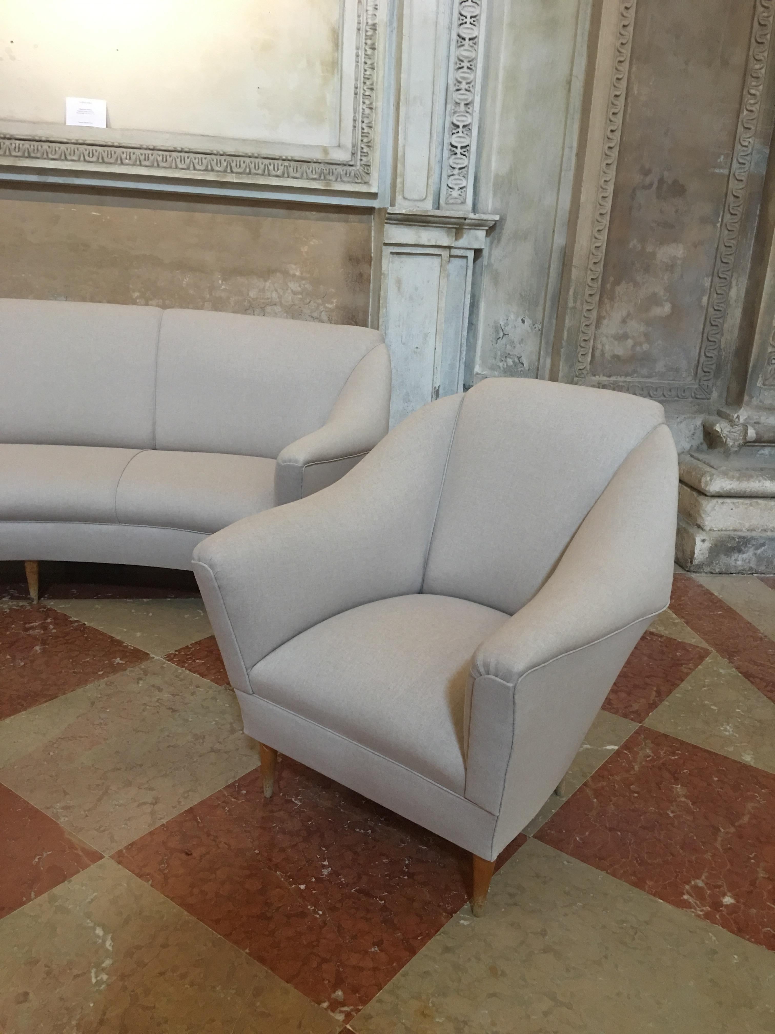 Ico Parisi for Ariberto Colombo Armchairs and Sofa In Good Condition For Sale In Piacenza, Italy
