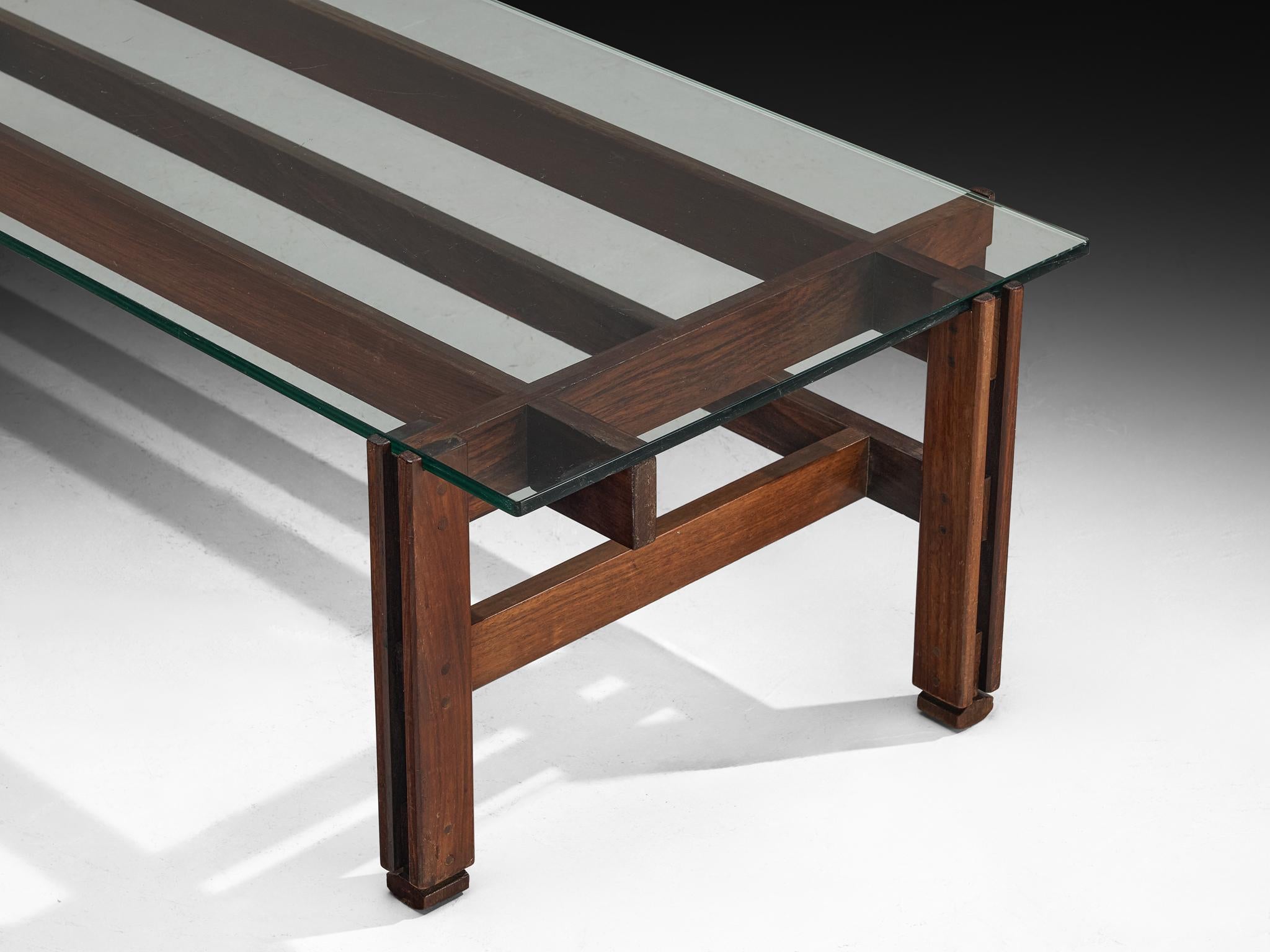Mid-Century Modern Ico Parisi for Cassina '751' Coffee Table in Dark Wood and Glass For Sale