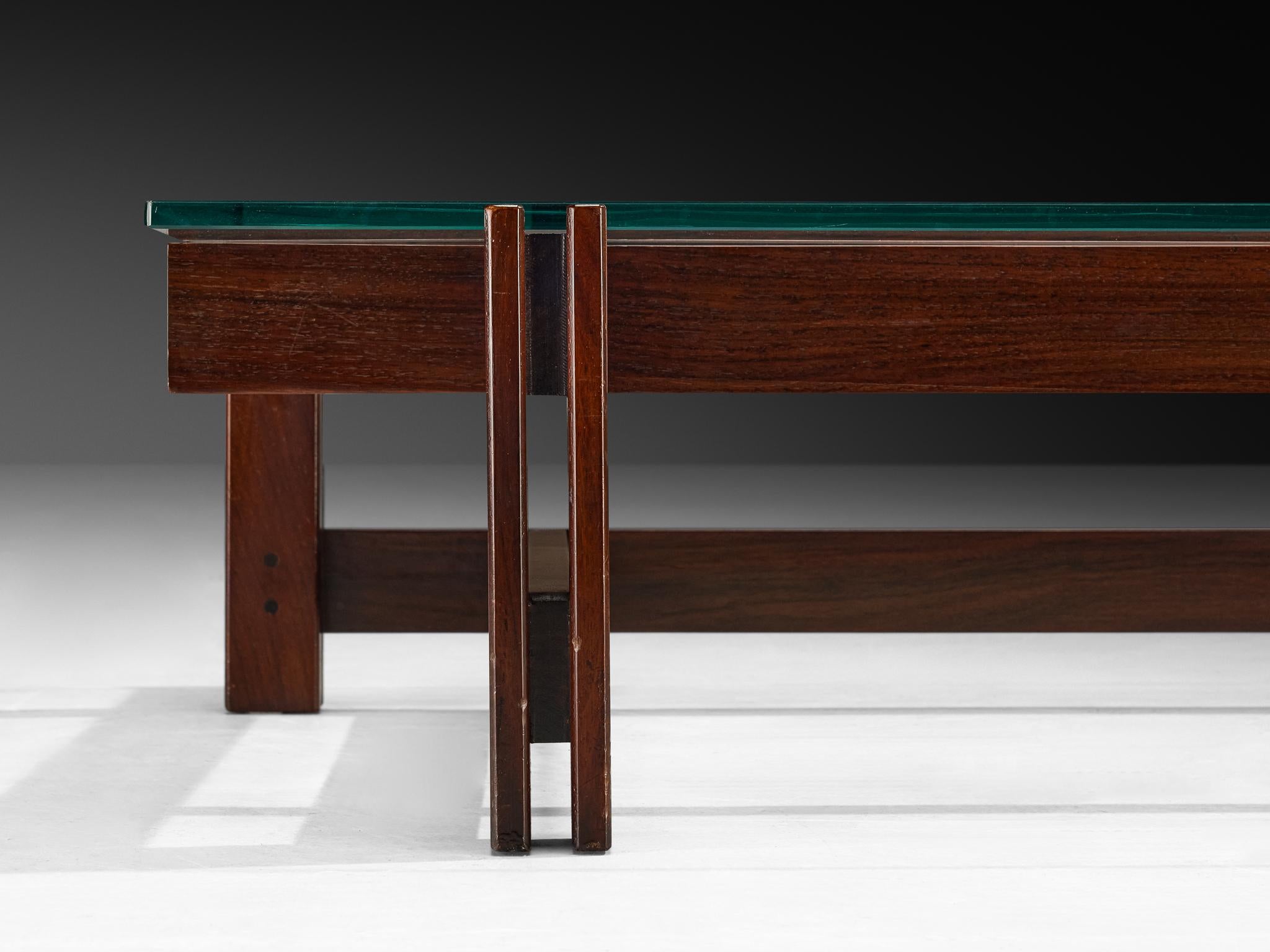 Italian Ico Parisi for Cassina '751' Coffee Table in Dark Wood and Glass For Sale