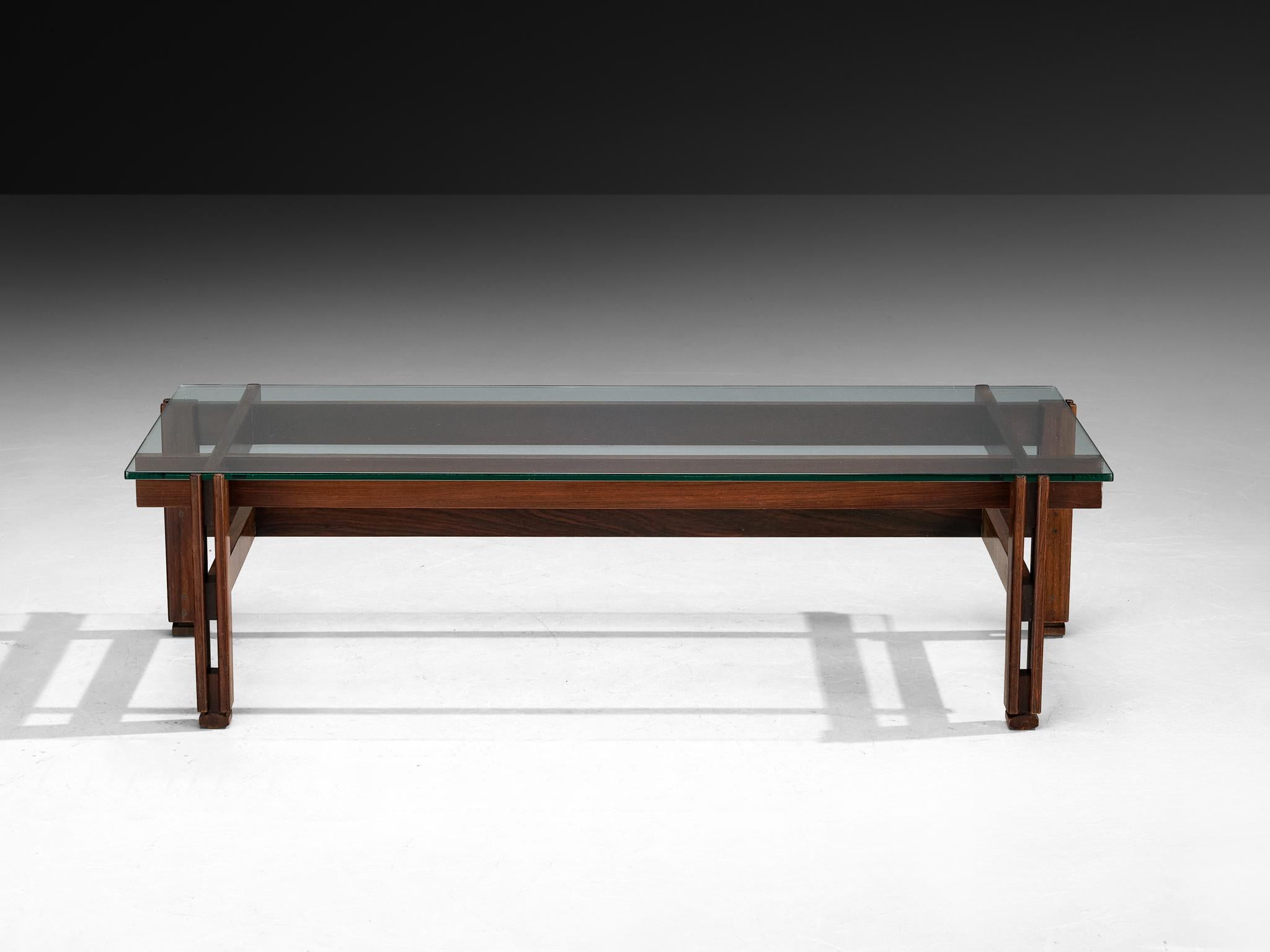 Ico Parisi for Cassina '751' Coffee Table in Dark Wood and Glass For Sale 1