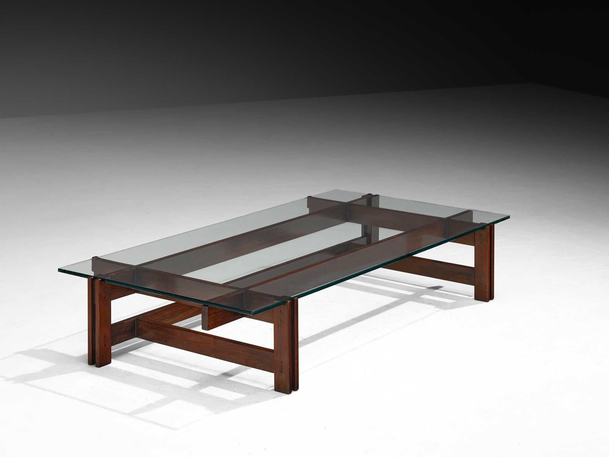 Ico Parisi for Cassina '751' Coffee Table in Dark Wood and Glass For Sale 1