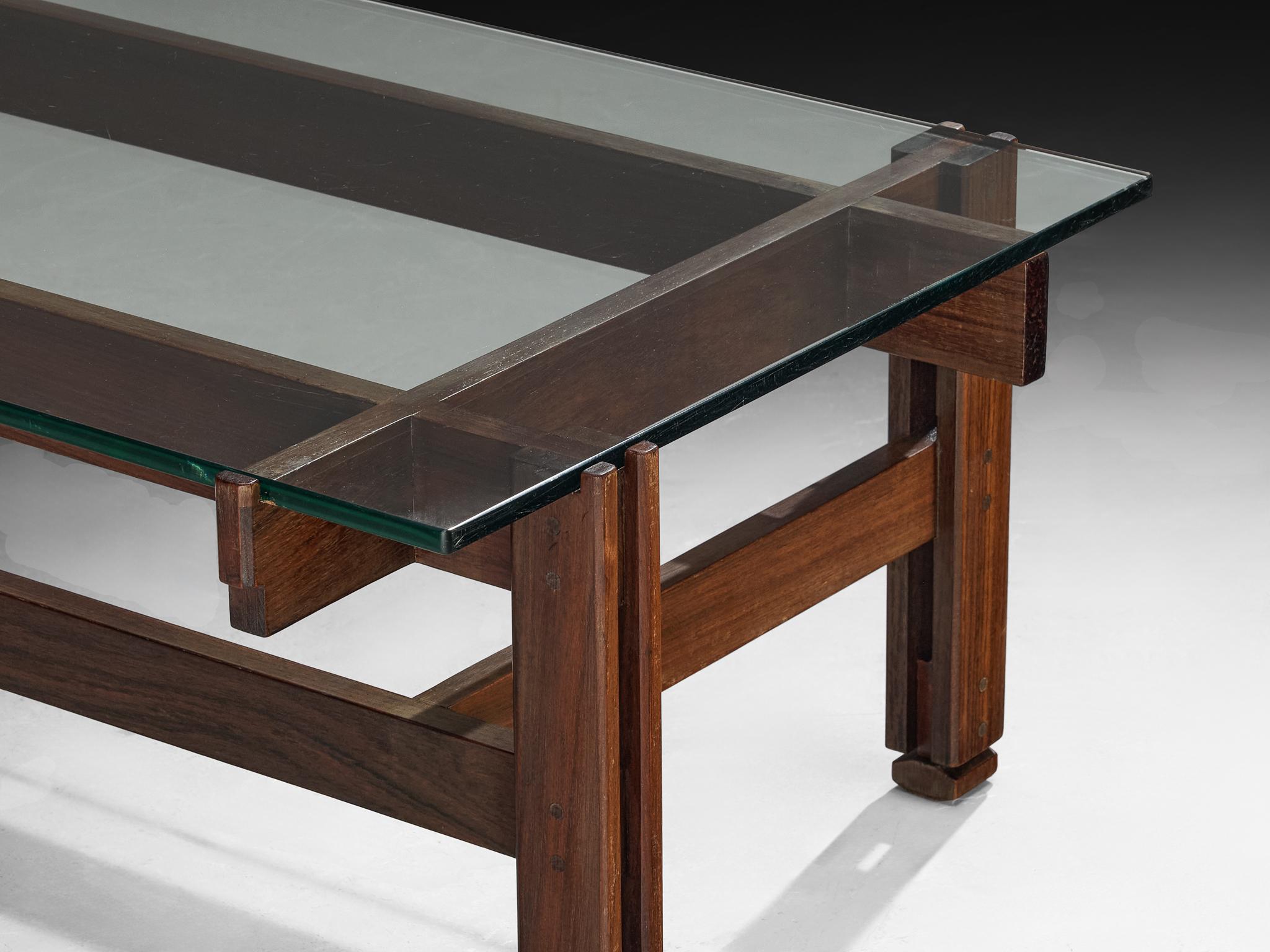 Ico Parisi for Cassina '751' Coffee Table in Dark Wood and Glass For Sale 2
