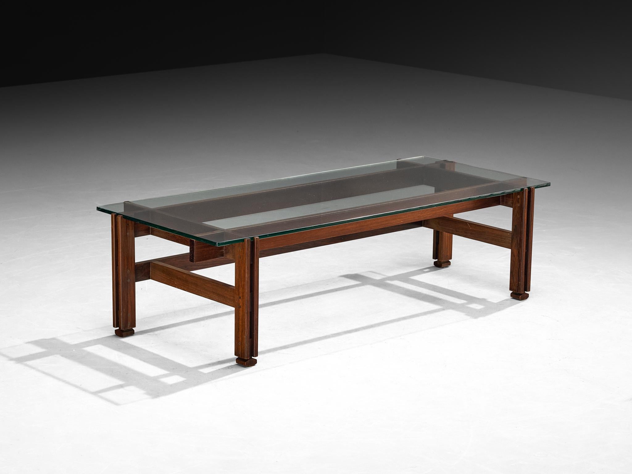 Ico Parisi for Cassina '751' Coffee Table in Dark Wood and Glass For Sale 3