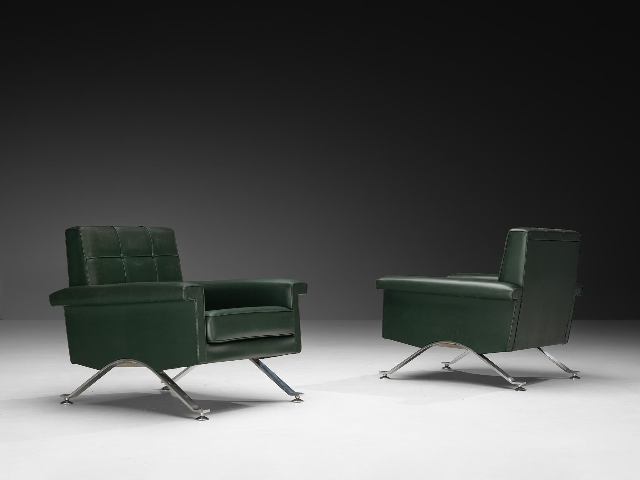 Ico Parisi per Cassina Coppia di sedie da salotto '875' con tappezzeria Greene & Greene in vendita 3
