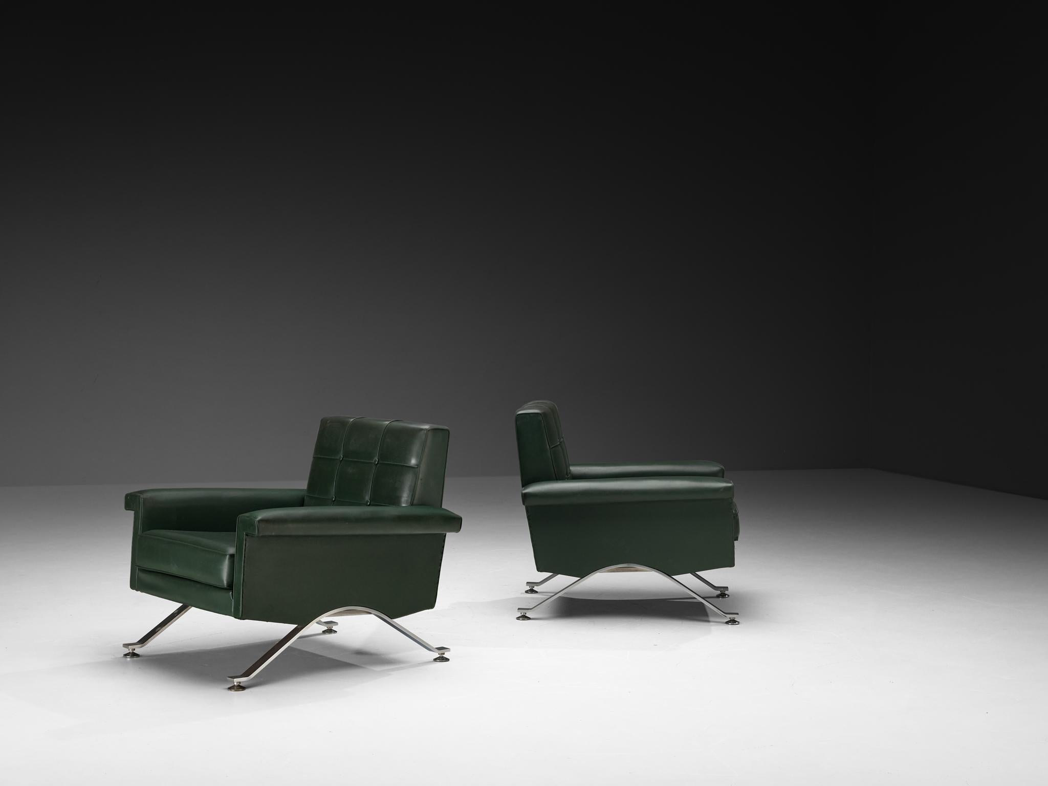 Ico Parisi per Cassina Coppia di sedie da salotto '875' con tappezzeria Greene & Greene in vendita 5