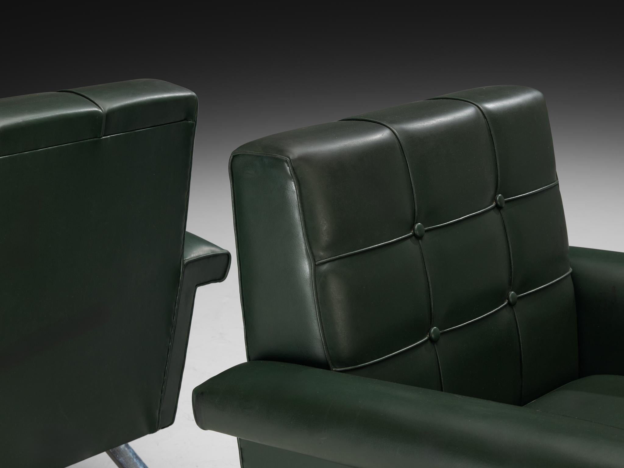 Mid-Century moderno Ico Parisi per Cassina Coppia di sedie da salotto '875' con tappezzeria Greene & Greene in vendita