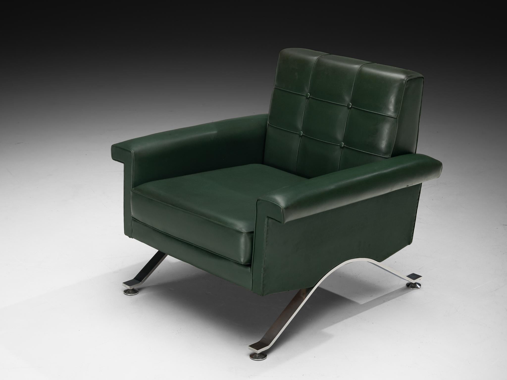 Italiano Ico Parisi per Cassina Coppia di sedie da salotto '875' con tappezzeria Greene & Greene in vendita
