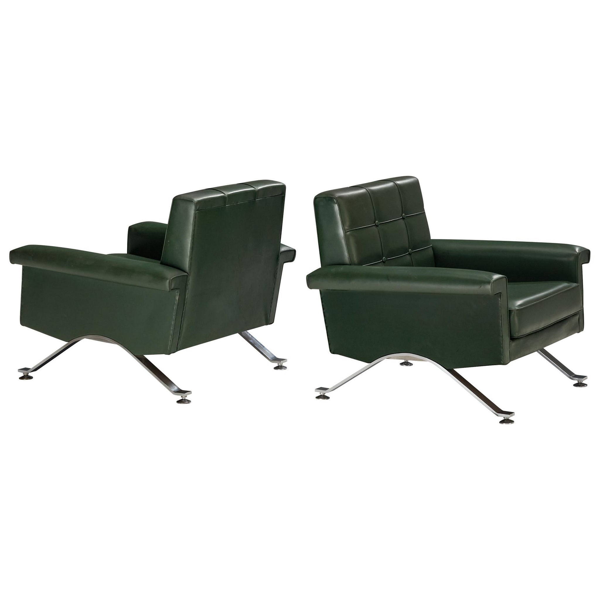 Ico Parisi per Cassina Coppia di sedie da salotto '875' con tappezzeria Greene & Greene in vendita