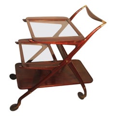 Ico Parisi for De Baggis Bar Trolley Mahogany Mid-Century Modern Italian Design 