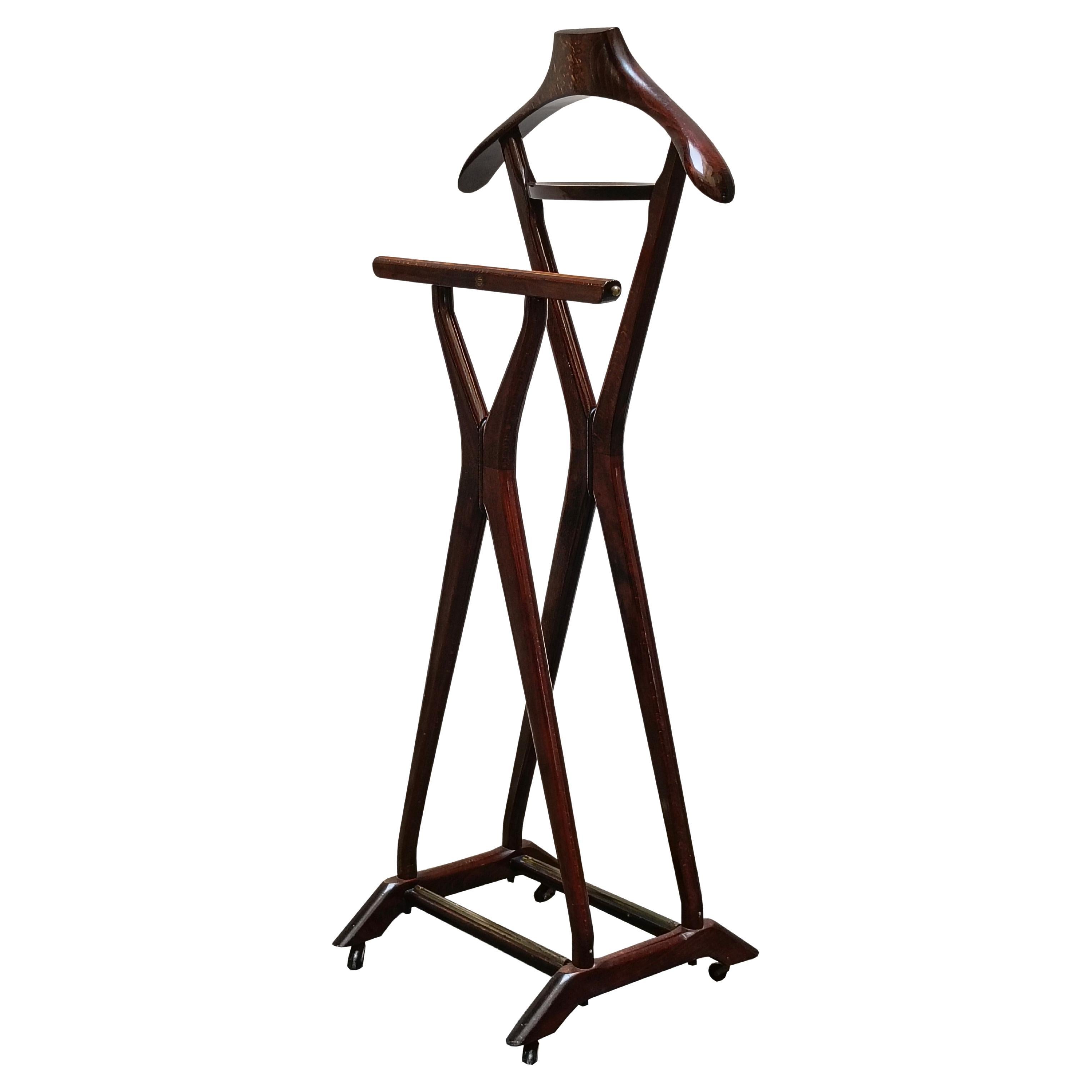 Ico Parisi for F.Lili Reguitti Wood and Brass Valet, Italy 1960s