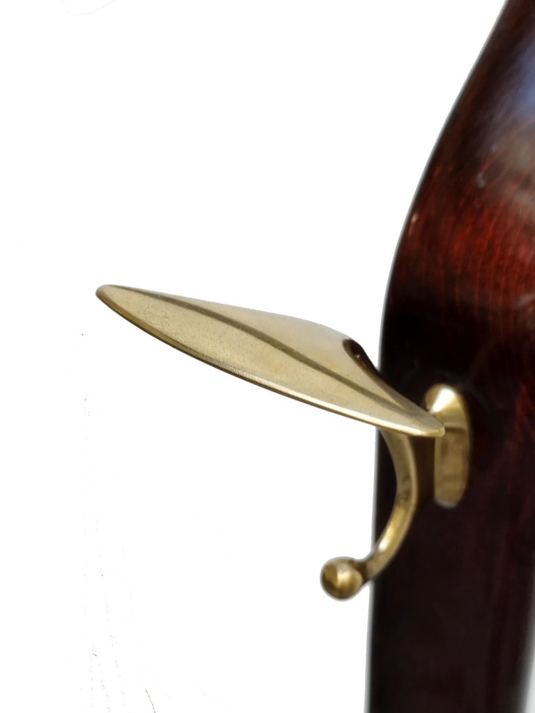Ico Parisi for F.lli Reguitti Wood and Brass Valet, Italy 1960s In Good Condition For Sale In Naples, IT