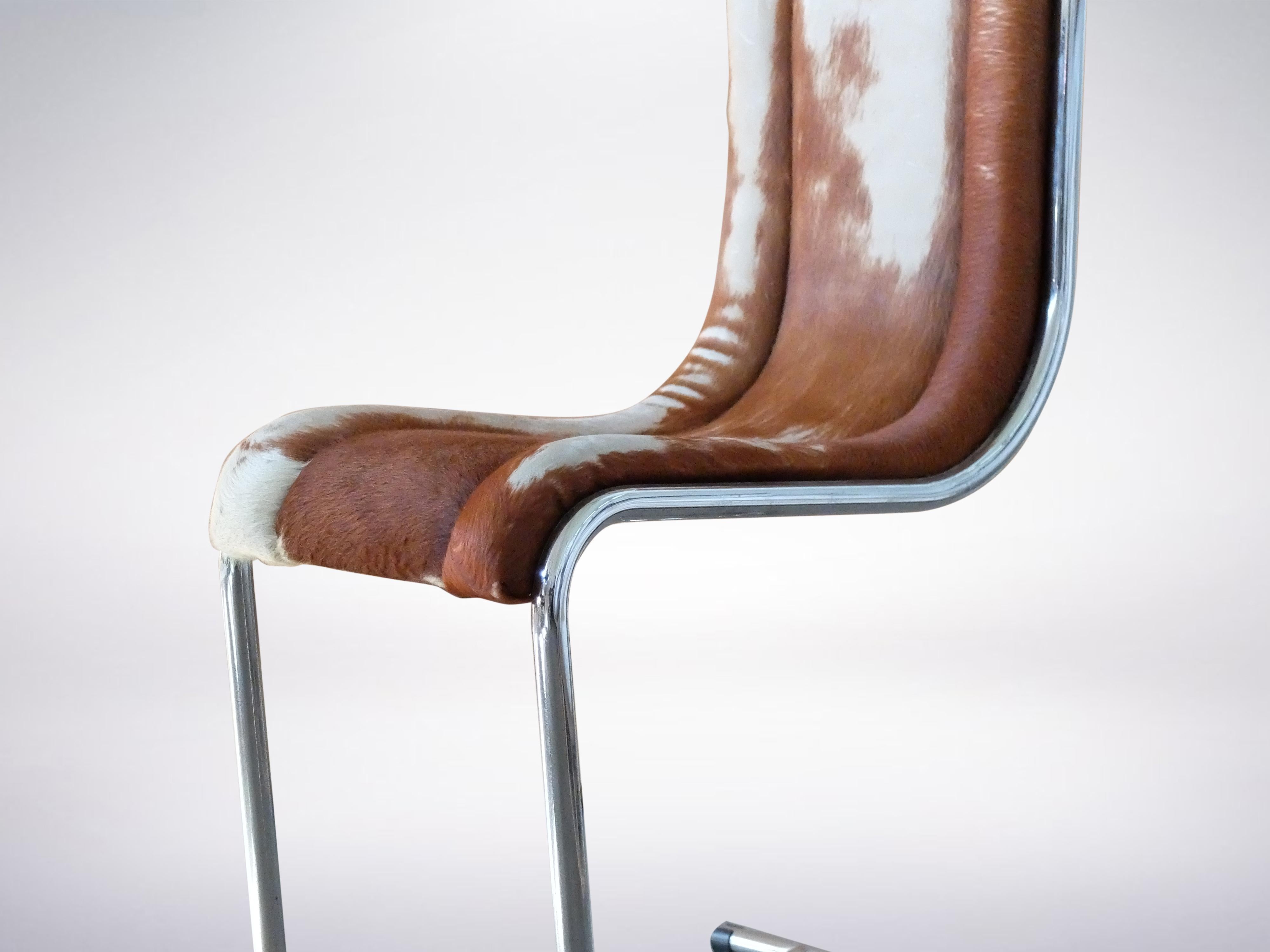 Mid-20th Century Ico Parisi for Fratelli Longhi, Italian Mid-Century Chair in Tubular Metal, 1969