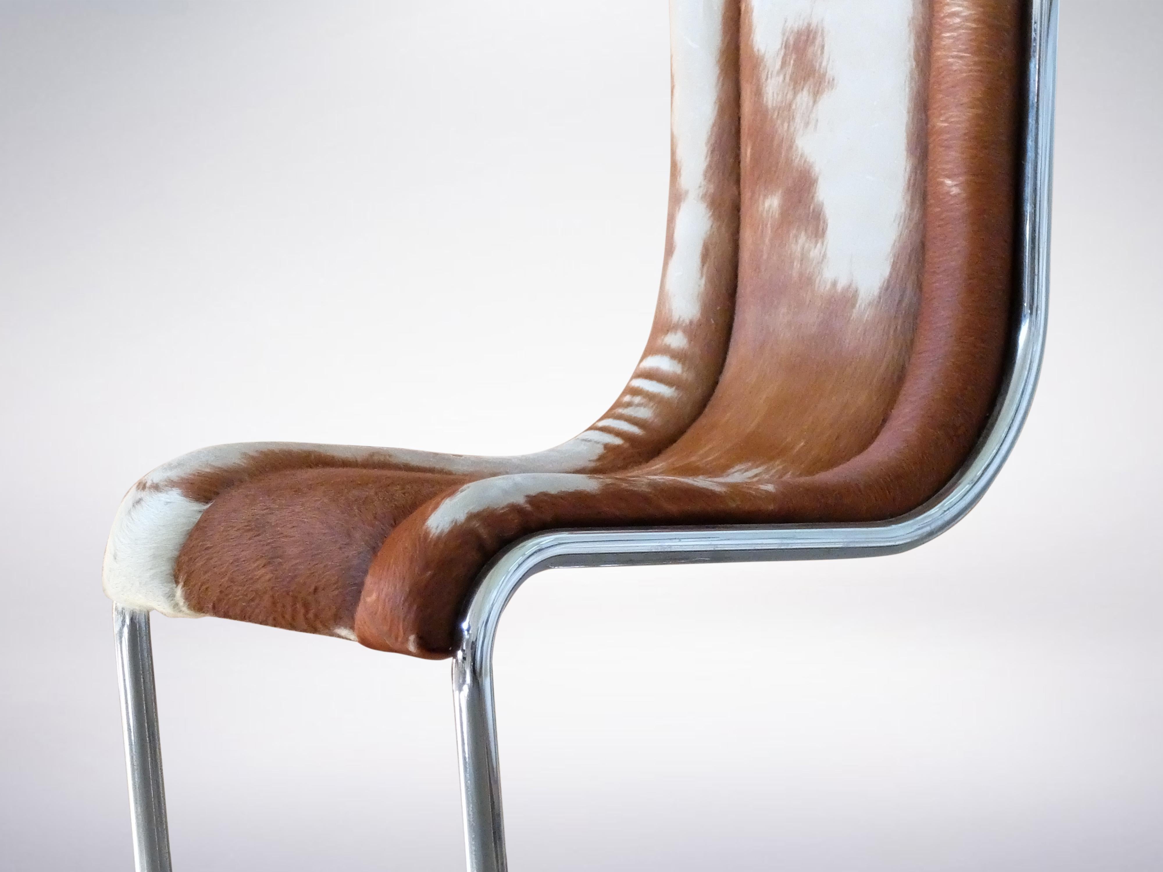 Fur Ico Parisi for Fratelli Longhi, Italian Mid-Century Chair in Tubular Metal, 1969